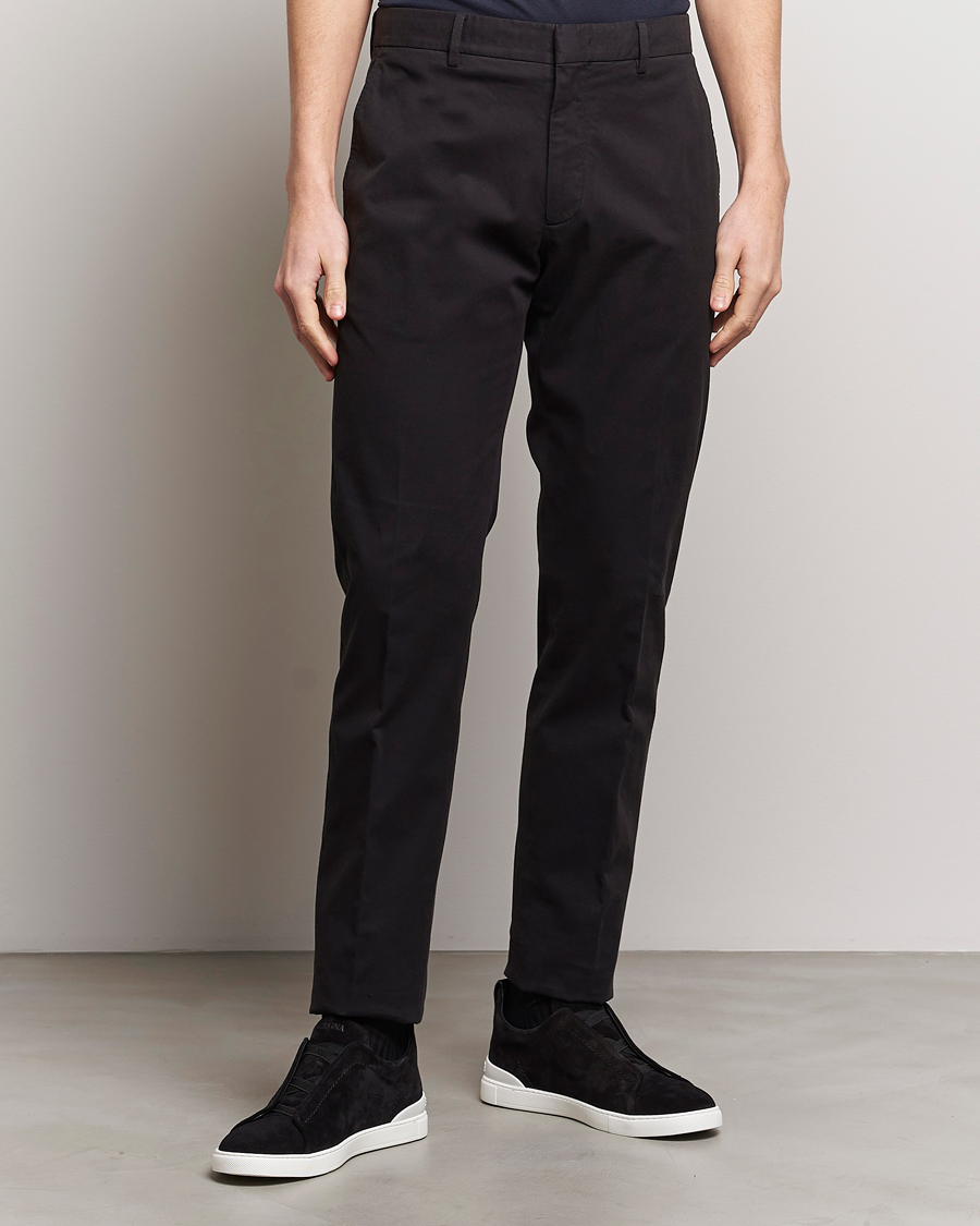 Heren |  | Zegna | Premium Cotton Chinos Black