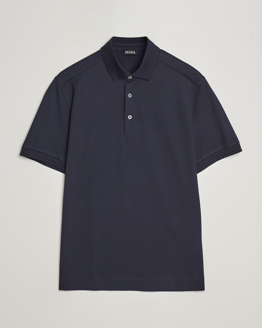 Heren | Polo's | Zegna | Cotton/Silk Polo Navy