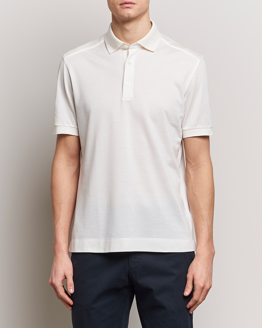 Heren | Poloshirts met korte mouwen | Zegna | Cotton/Silk Polo White