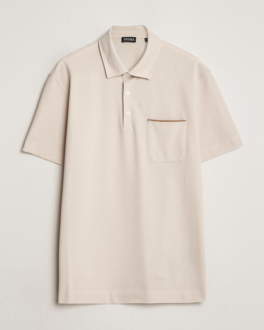 Heren | Polo's | Zegna | Short Sleeve Pocket Polo Beige