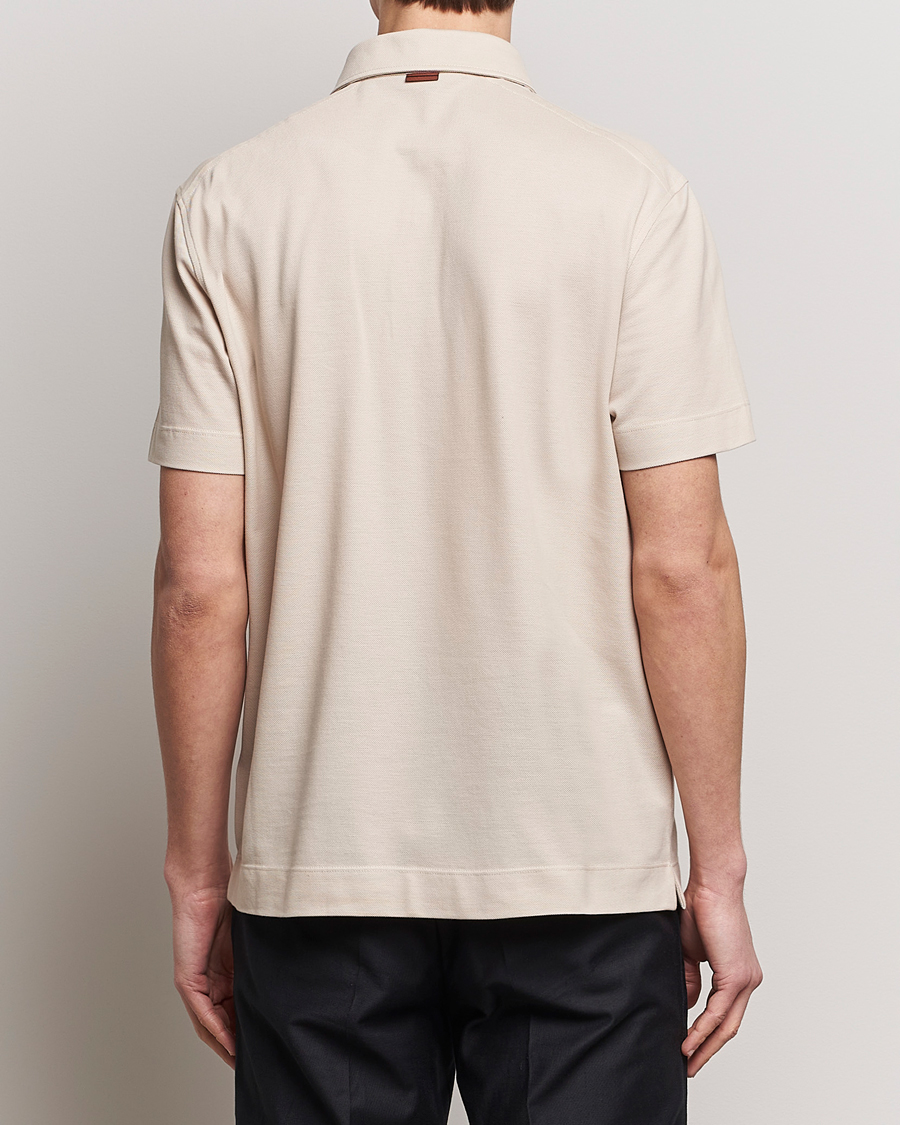 Heren | Polo's | Zegna | Short Sleeve Pocket Polo Beige