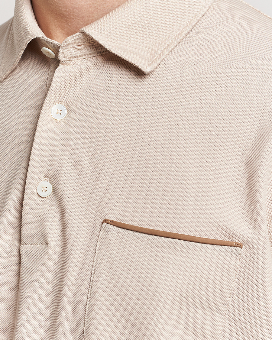 Heren | Polo's | Zegna | Short Sleeve Pocket Polo Beige