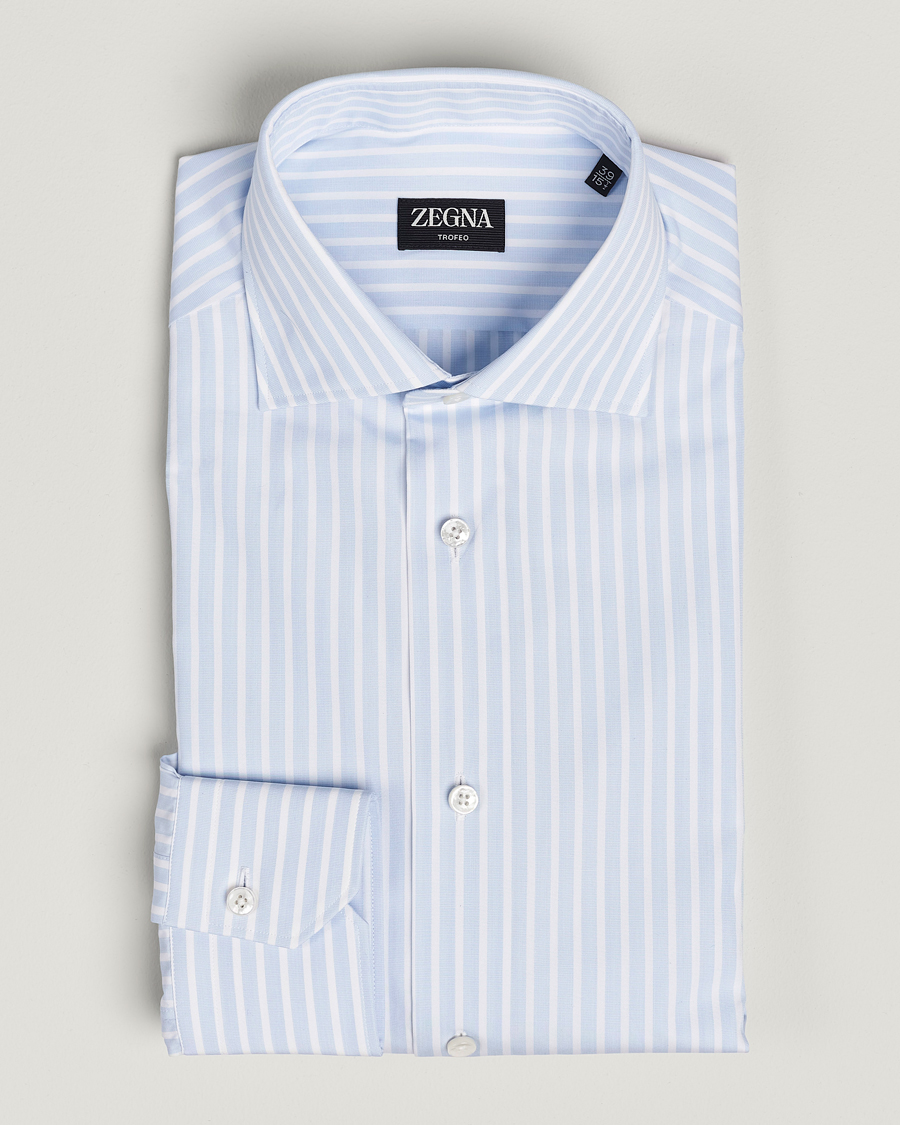 Heren | Overhemden | Zegna | Slim Fit Dress Shirt Light Blue Stripe