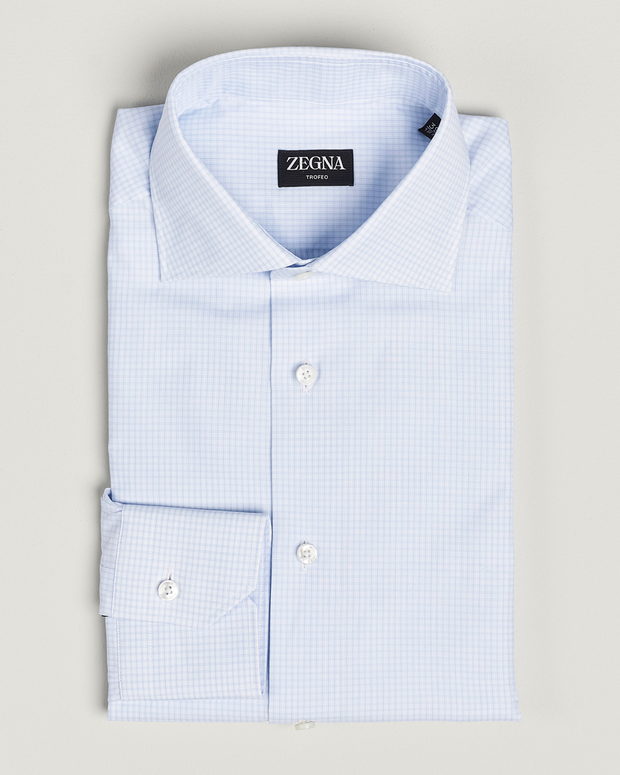 Heren | Overhemden | Zegna | Slim Fit Dress Shirt Light Blue Check