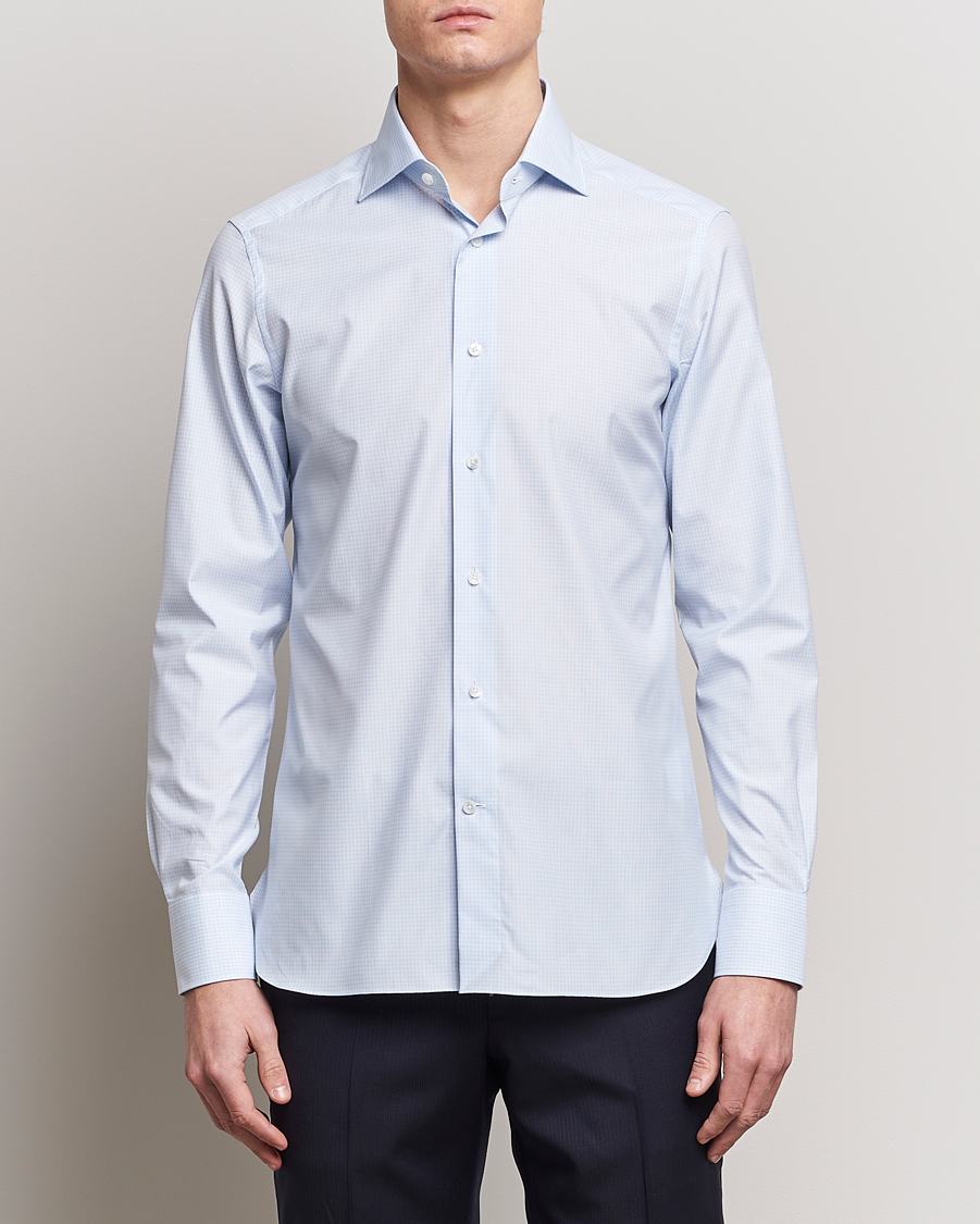Heren | Overhemden | Zegna | Slim Fit Dress Shirt Light Blue Check