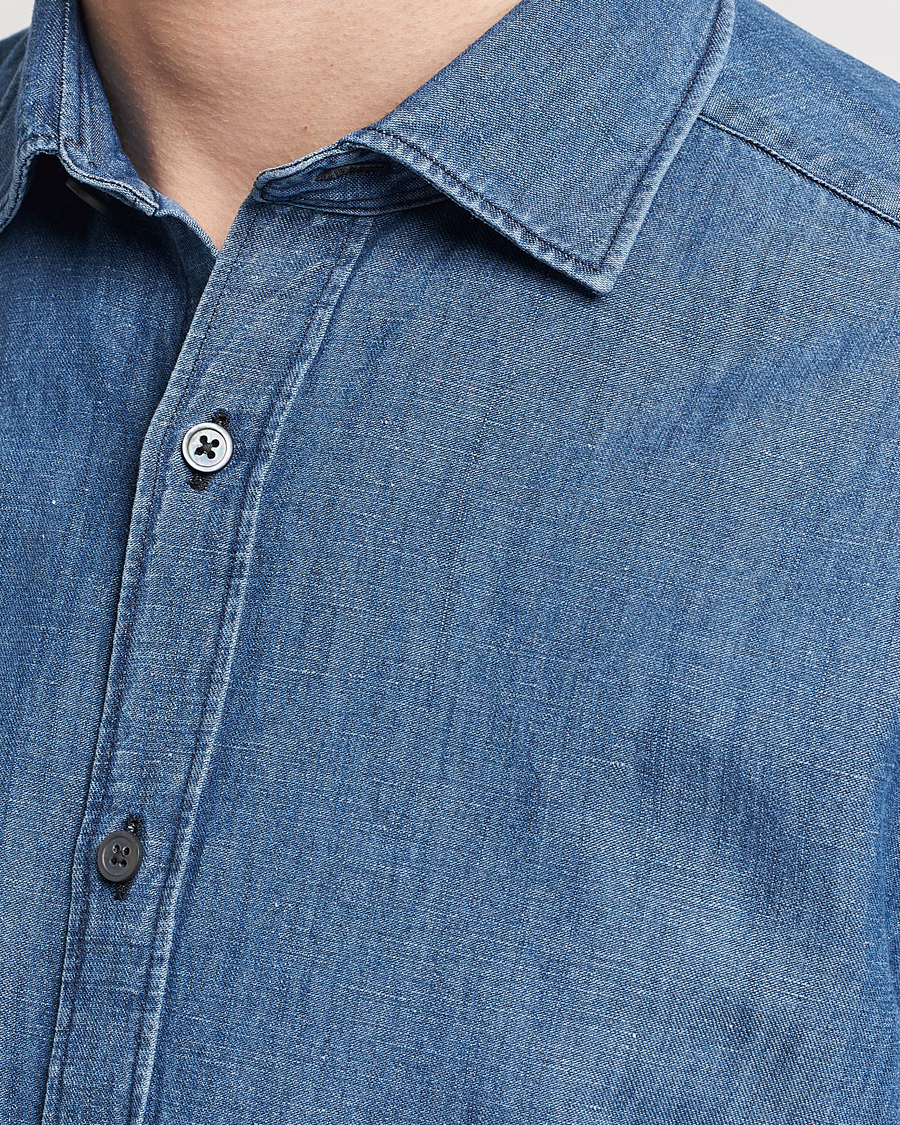 Heren | Overhemden | Zegna | Slim Fit Denim Shirt Stone Wash