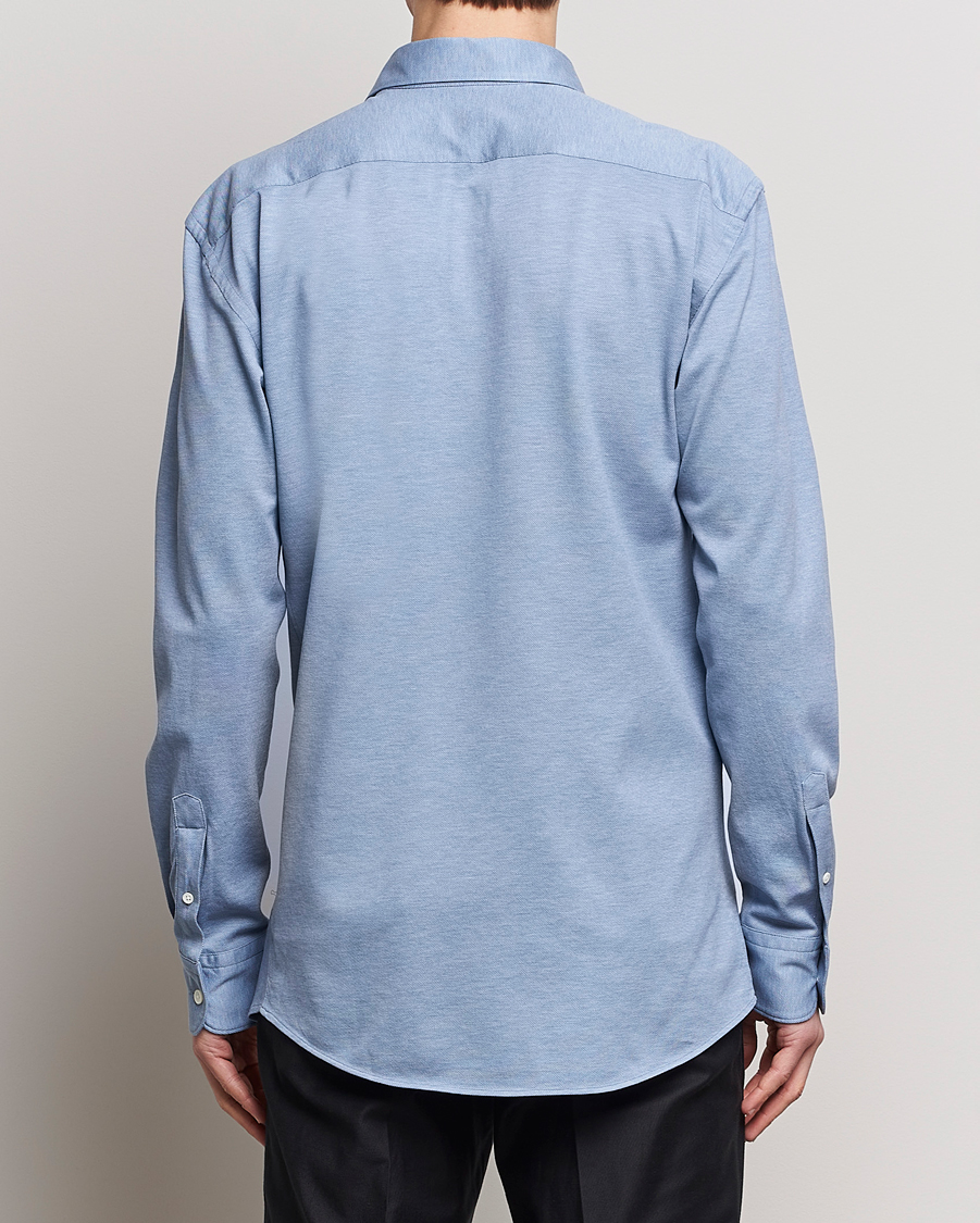 Heren | Overhemden | Zegna | Slim Fit Jersey Piquet Shirt Light Blue
