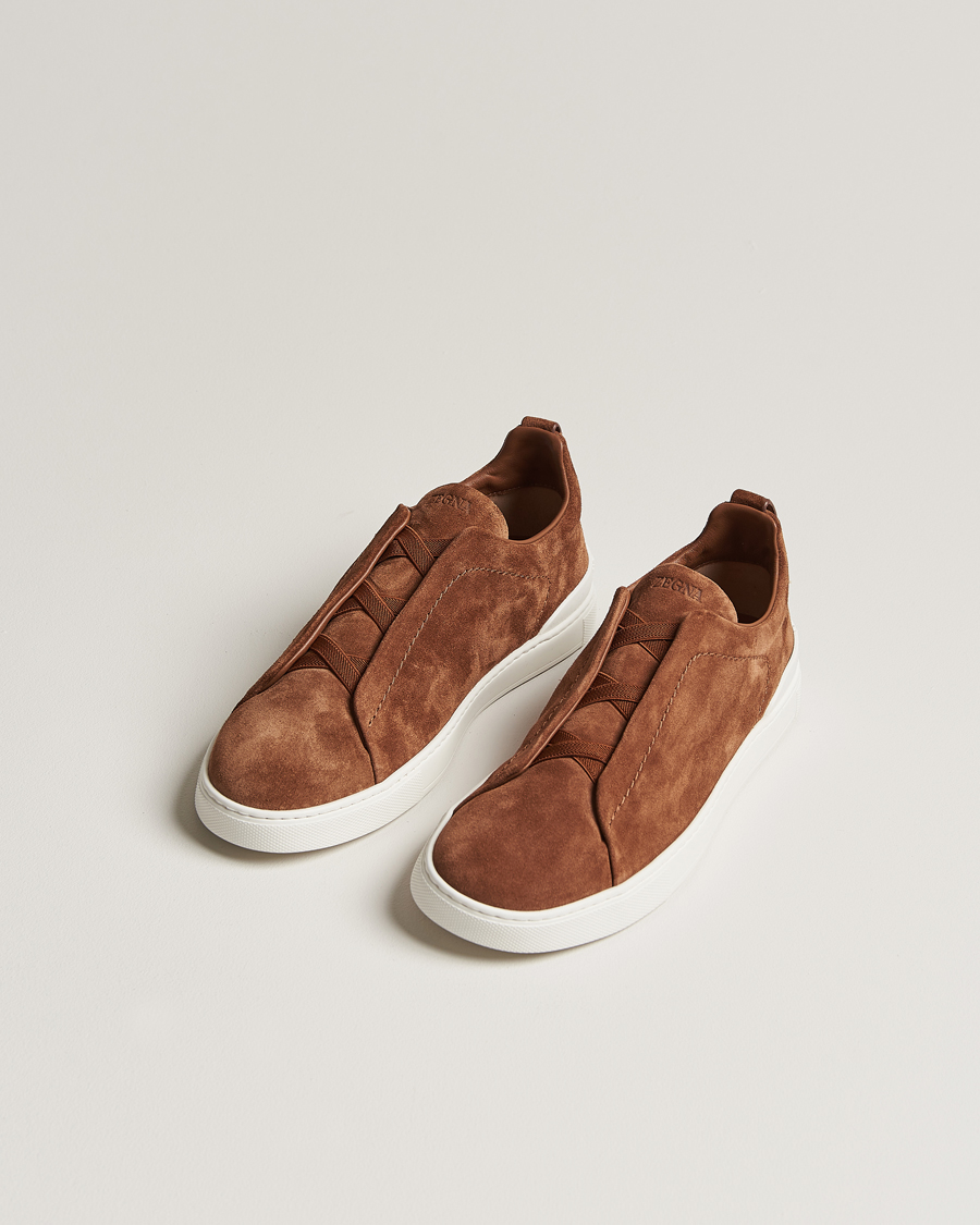 Heren | Italian Department | Zegna | Triple Stitch Sneakers Brown Suede