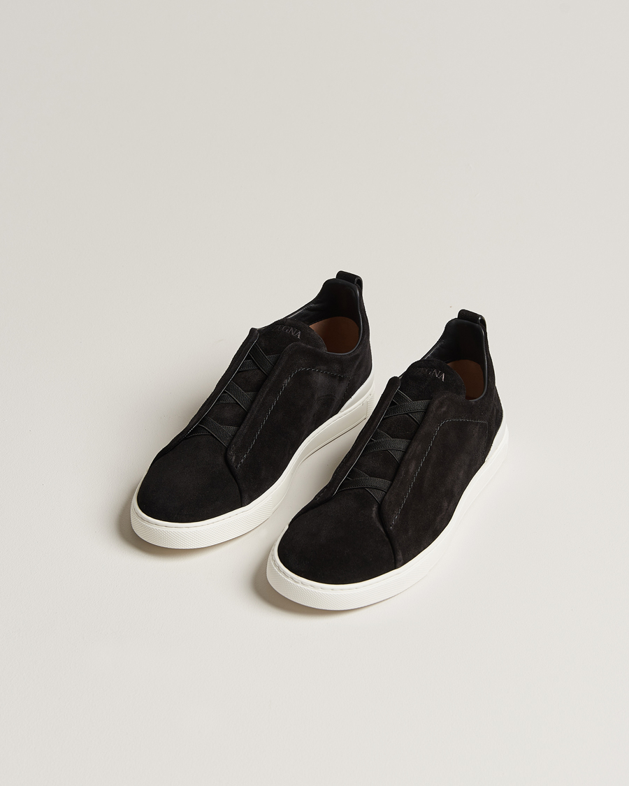 Heren | Suède schoenen | Zegna | Triple Stitch Sneakers Black Suede