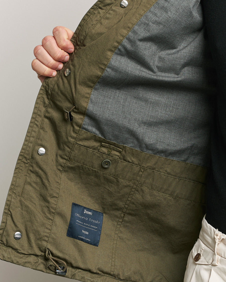Heren | Jassen | Herno | Washed Cotton Field Jacket Military