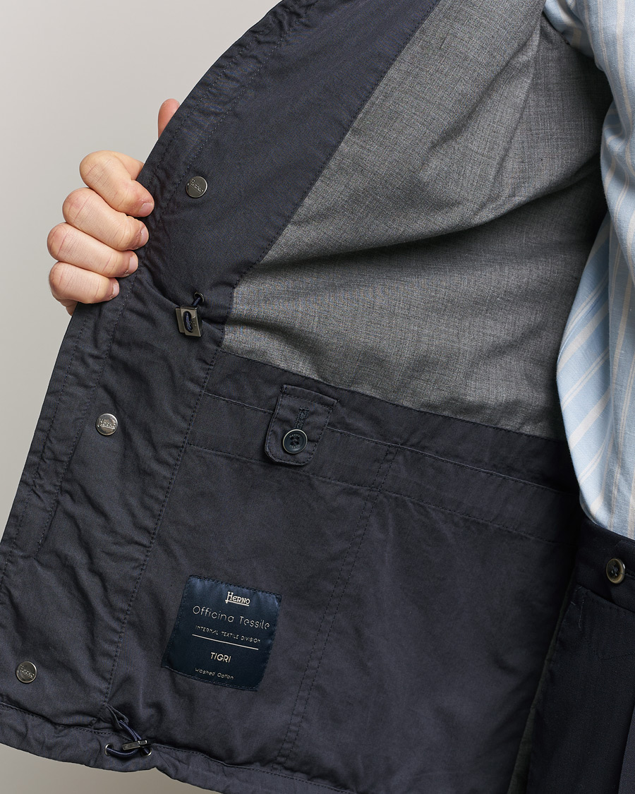 Heren | Jassen | Herno | Washed Cotton Field Jacket Navy