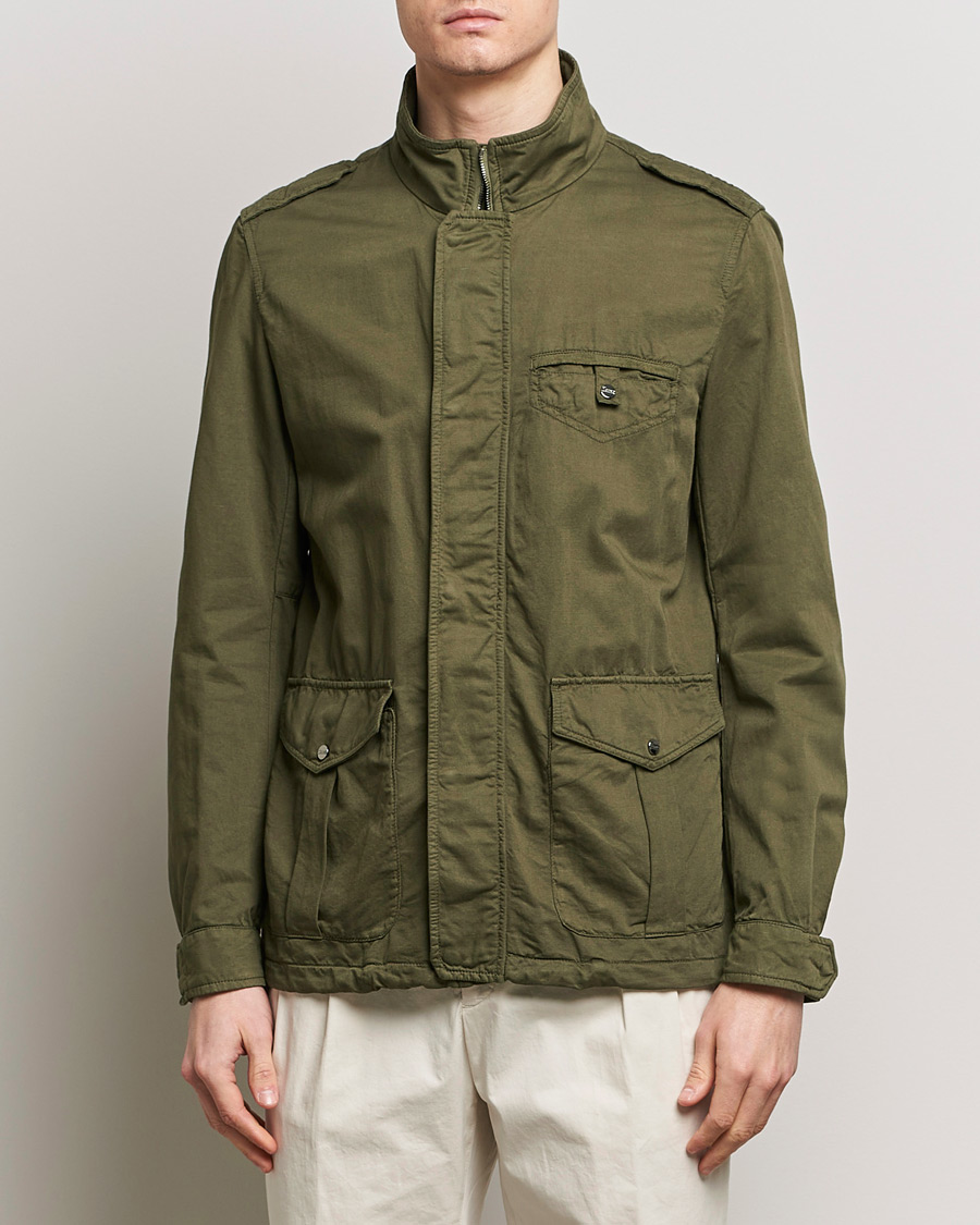 Heren |  | Herno | Washed Cotton/Linen Field Jacket Military