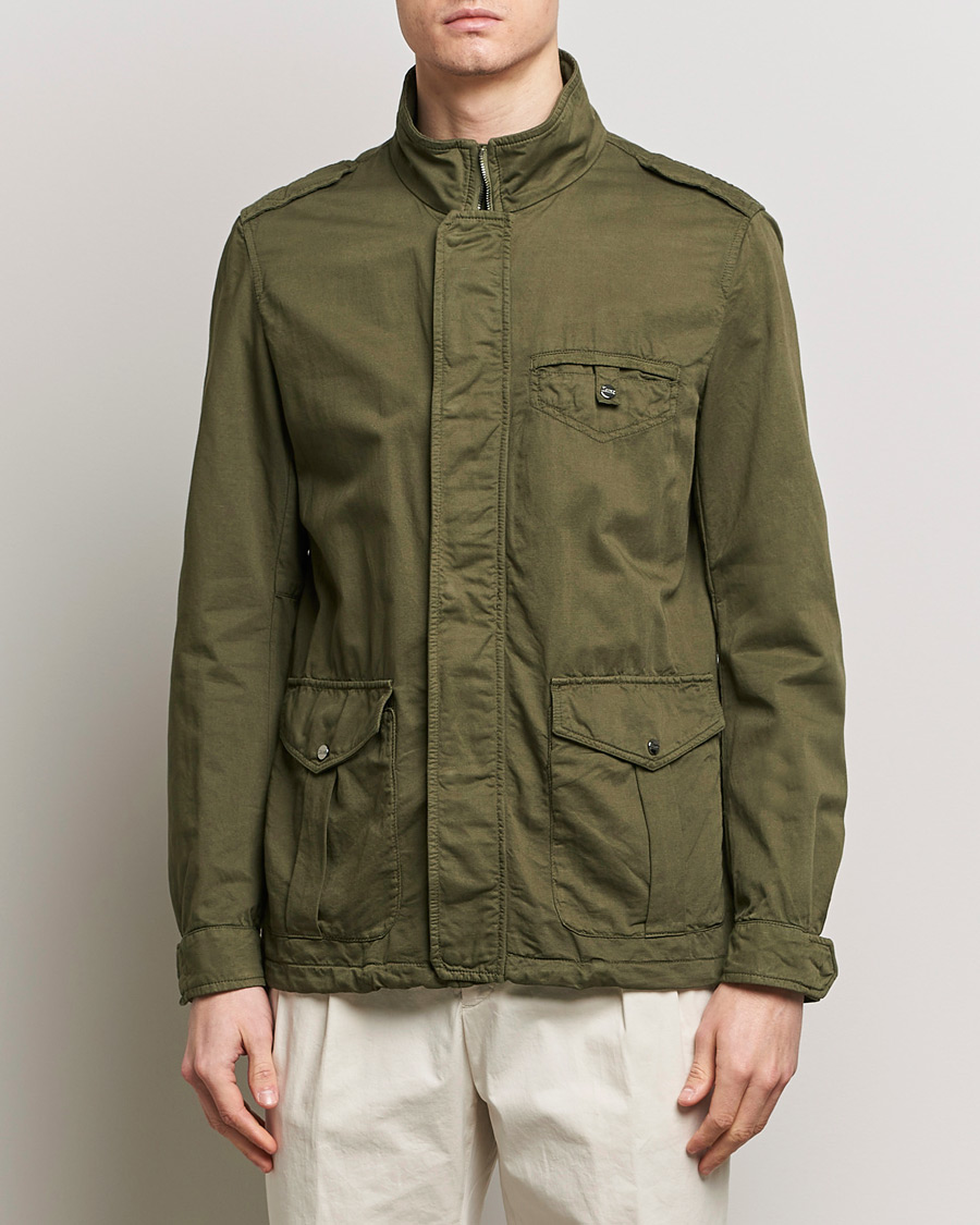 Heren | Herfstjassen | Herno | Washed Cotton/Linen Field Jacket Military