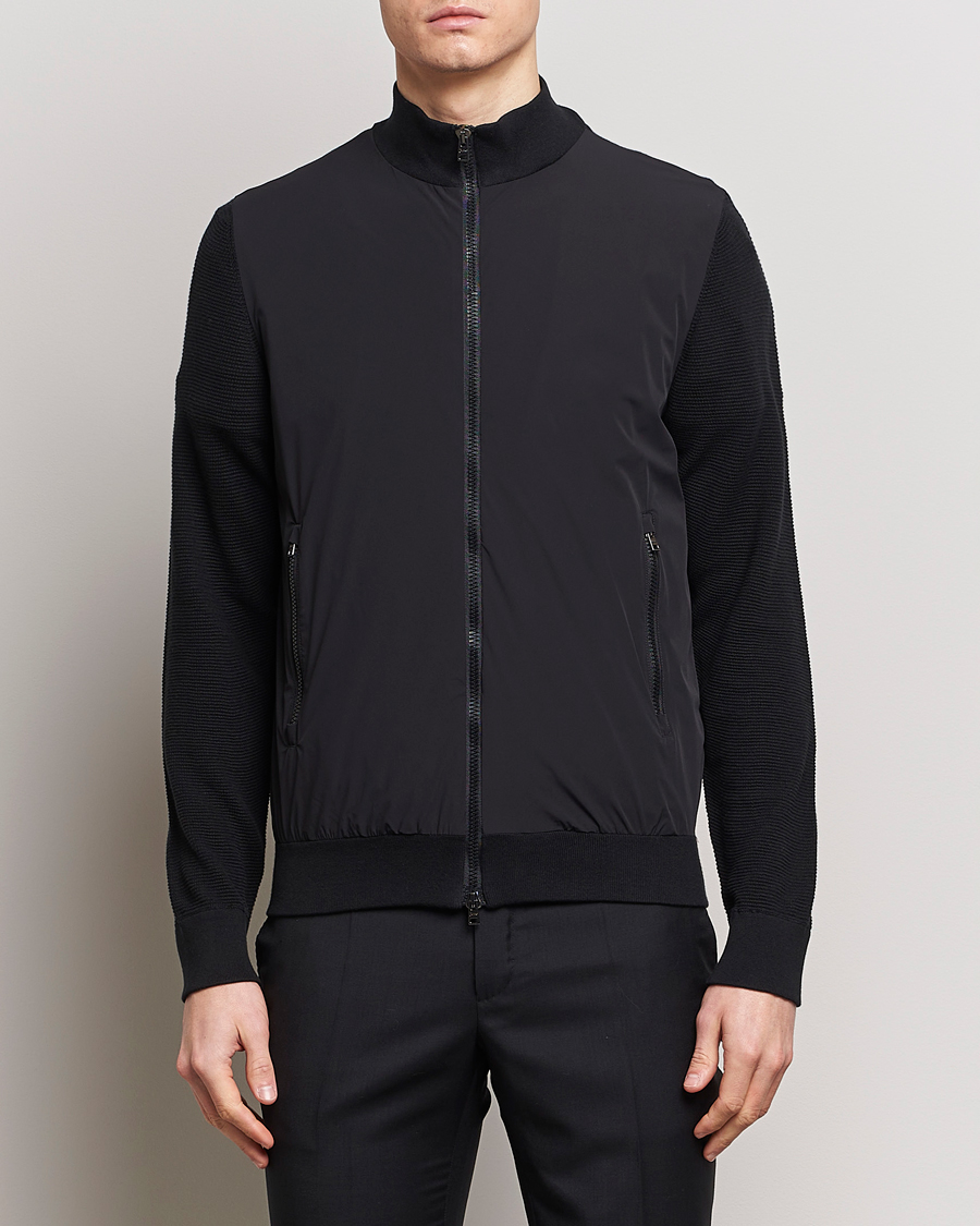 Heren | Italian Department | Herno | Hybrid Knit Jacket Black