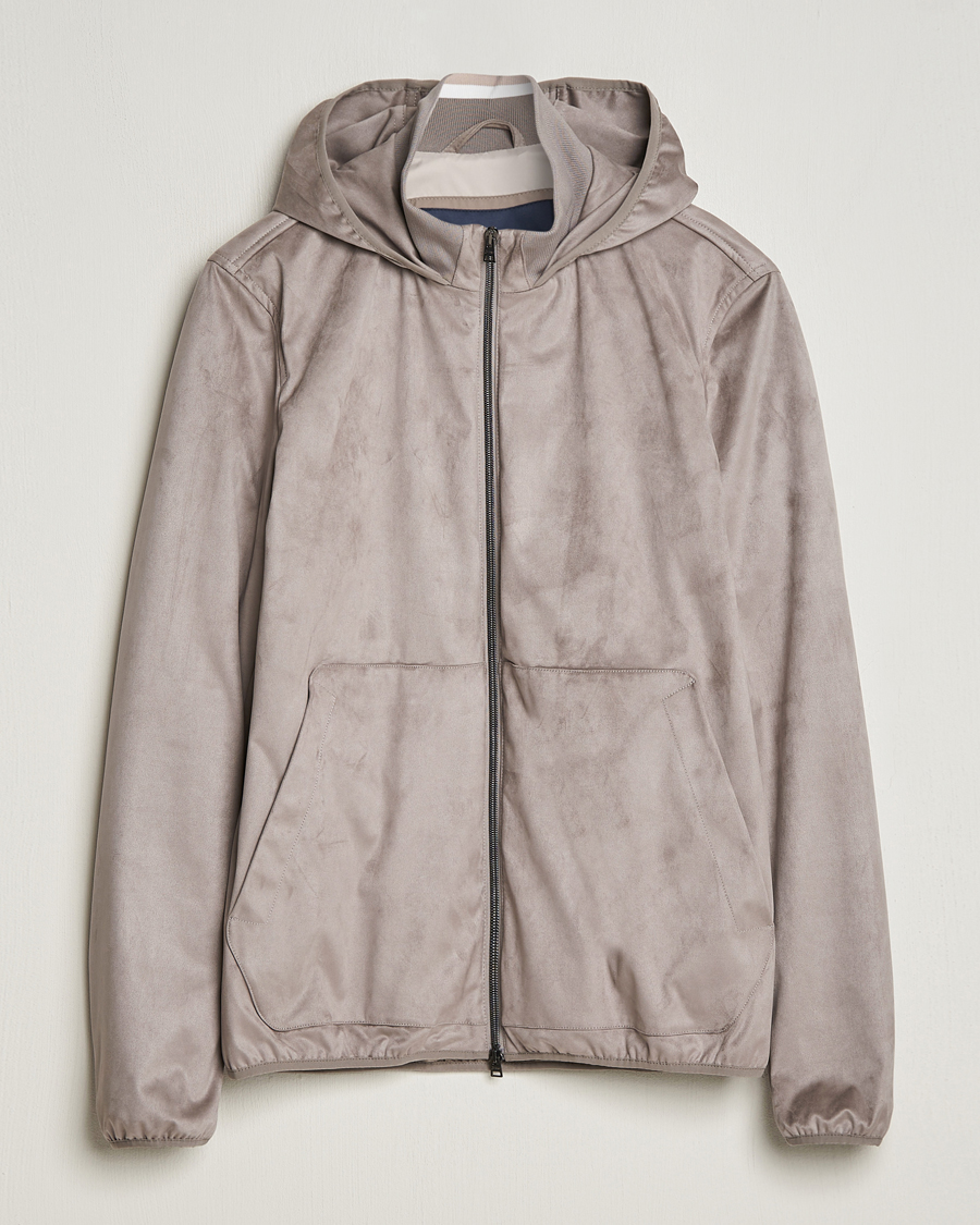 Heren | Jassen | Herno | Faux Suede Bomber Jacket Grey