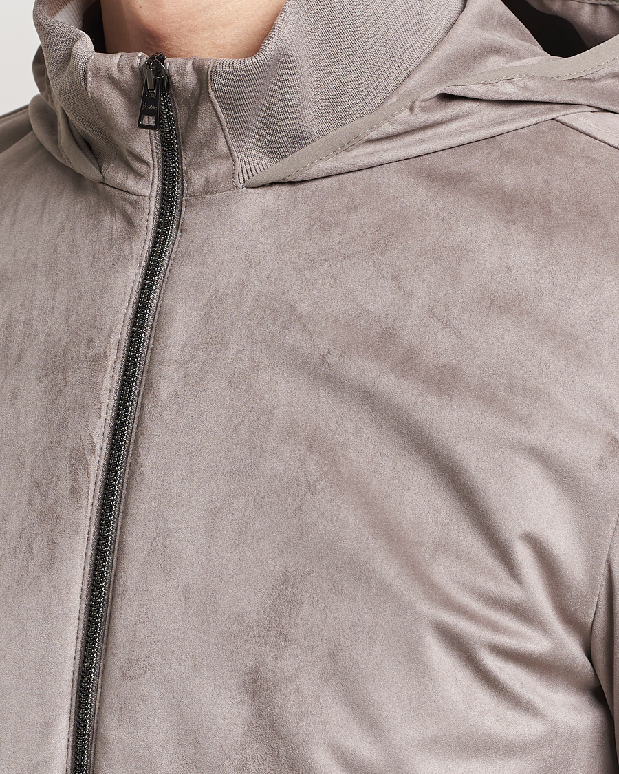 Heren | Jassen | Herno | Faux Suede Bomber Jacket Grey