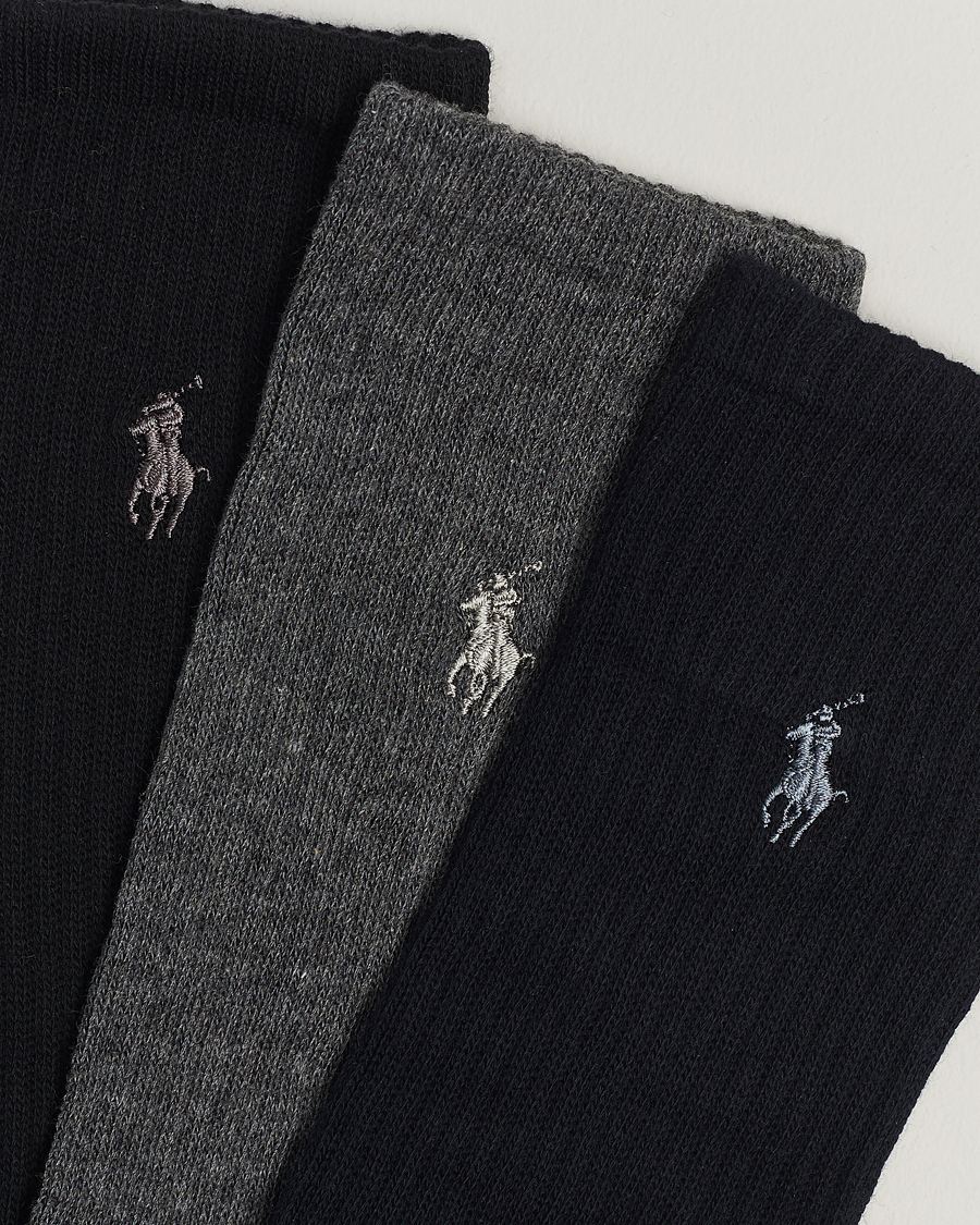 Heren | Alledaagse sokken | Polo Ralph Lauren | 3-Pack Crew Sock Navy/Charcoal/Black