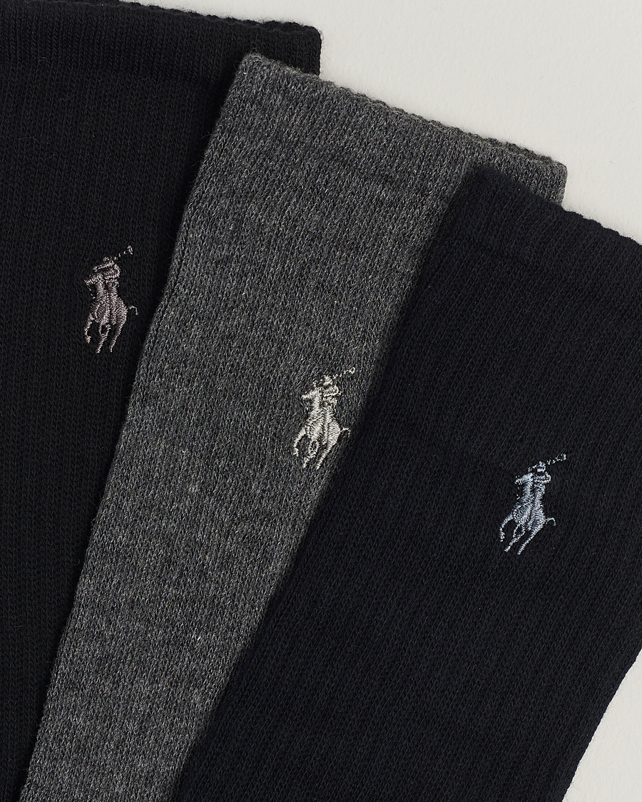 Heren | Polo Ralph Lauren | Polo Ralph Lauren | 3-Pack Crew Sock Navy/Charcoal/Black