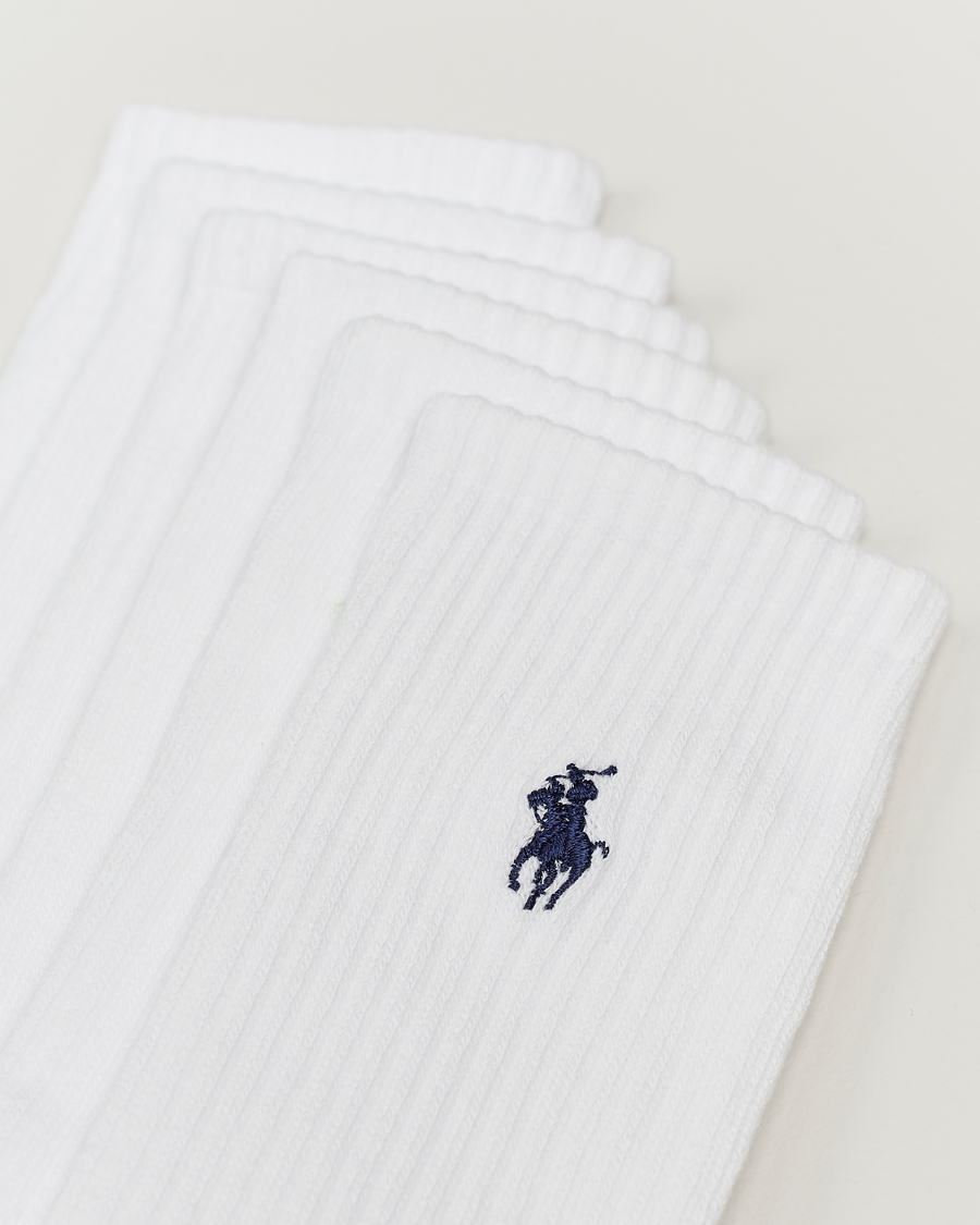 Heren | Alledaagse sokken | Polo Ralph Lauren | 6-Pack Sport Crew Sock White