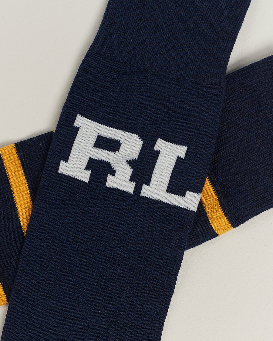 Heren | Preppy Authentic | Polo Ralph Lauren | 3-Pack Crew Sock Navy Bear & Stripe
