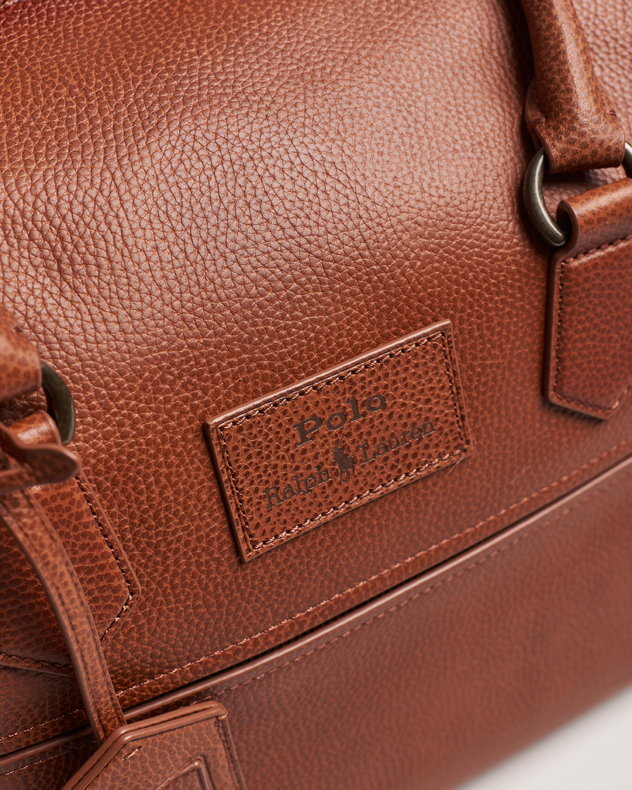 Heren | Polo Ralph Lauren Pebble Leather Duffle Bag Saddle Brown | Polo Ralph Lauren | Pebble Leather Duffle Bag Saddle Brown