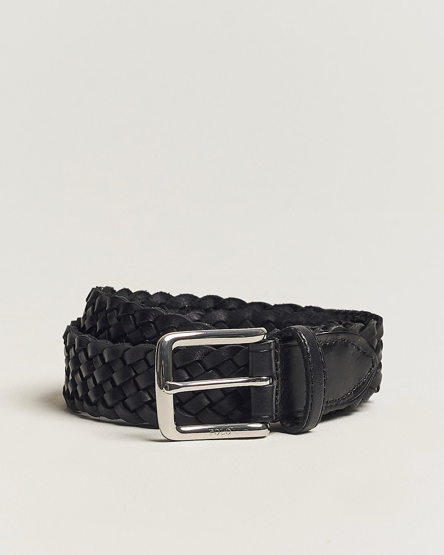Heren | Polo Ralph Lauren Braided Leather Belt Black | Polo Ralph Lauren | Braided Leather Belt Black