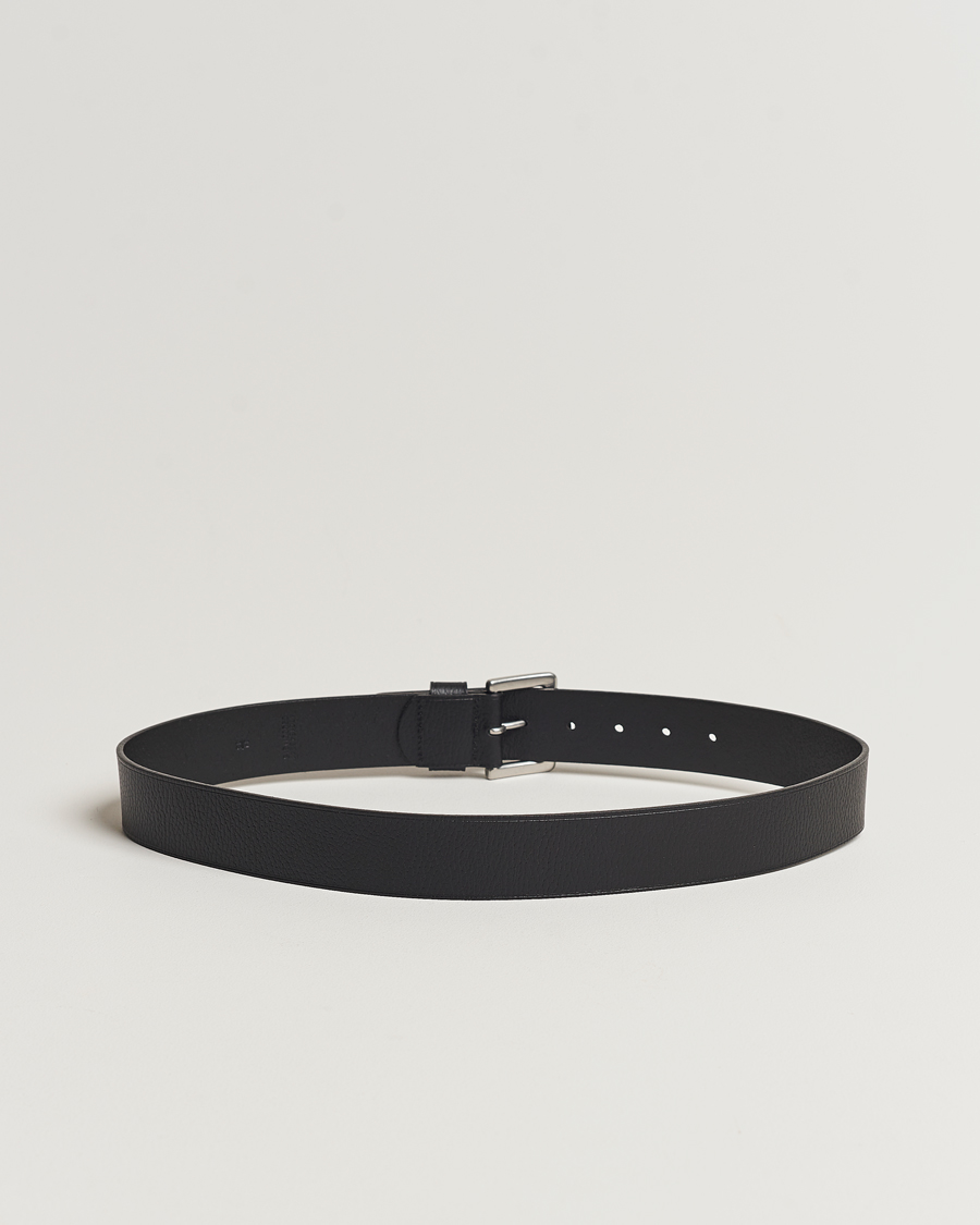 Heren | Polo Ralph Lauren Pebbled Leather Belt Black | Polo Ralph Lauren | Pebbled Leather Belt Black
