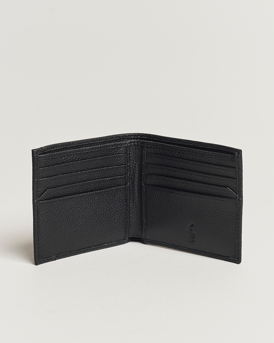 Heren | Portemonnees | Polo Ralph Lauren | Pebbled Leather Billfold Wallet Black