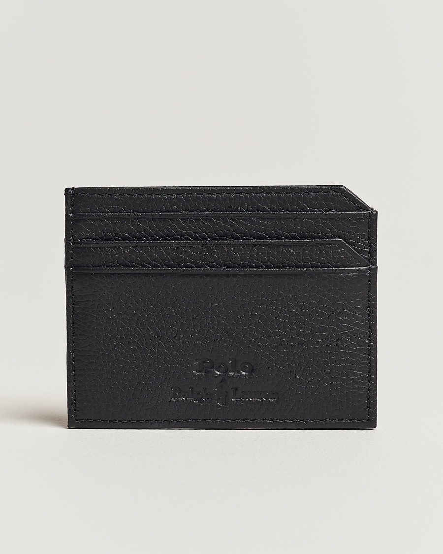 Heren | Portemonnees | Polo Ralph Lauren | Pebbled Leather Credit Card Holder Black