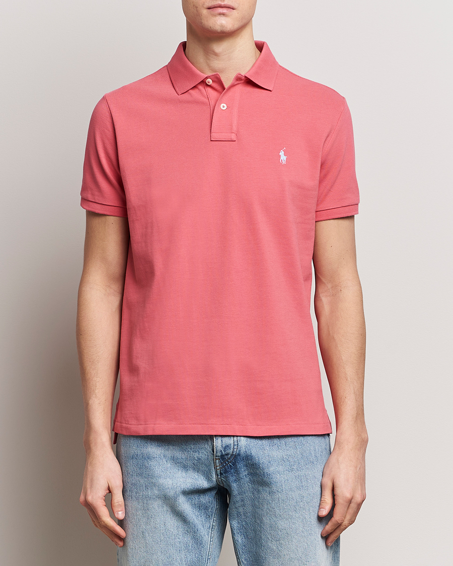 Heren | Poloshirts met korte mouwen | Polo Ralph Lauren | Custom Slim Fit Polo Pale Red