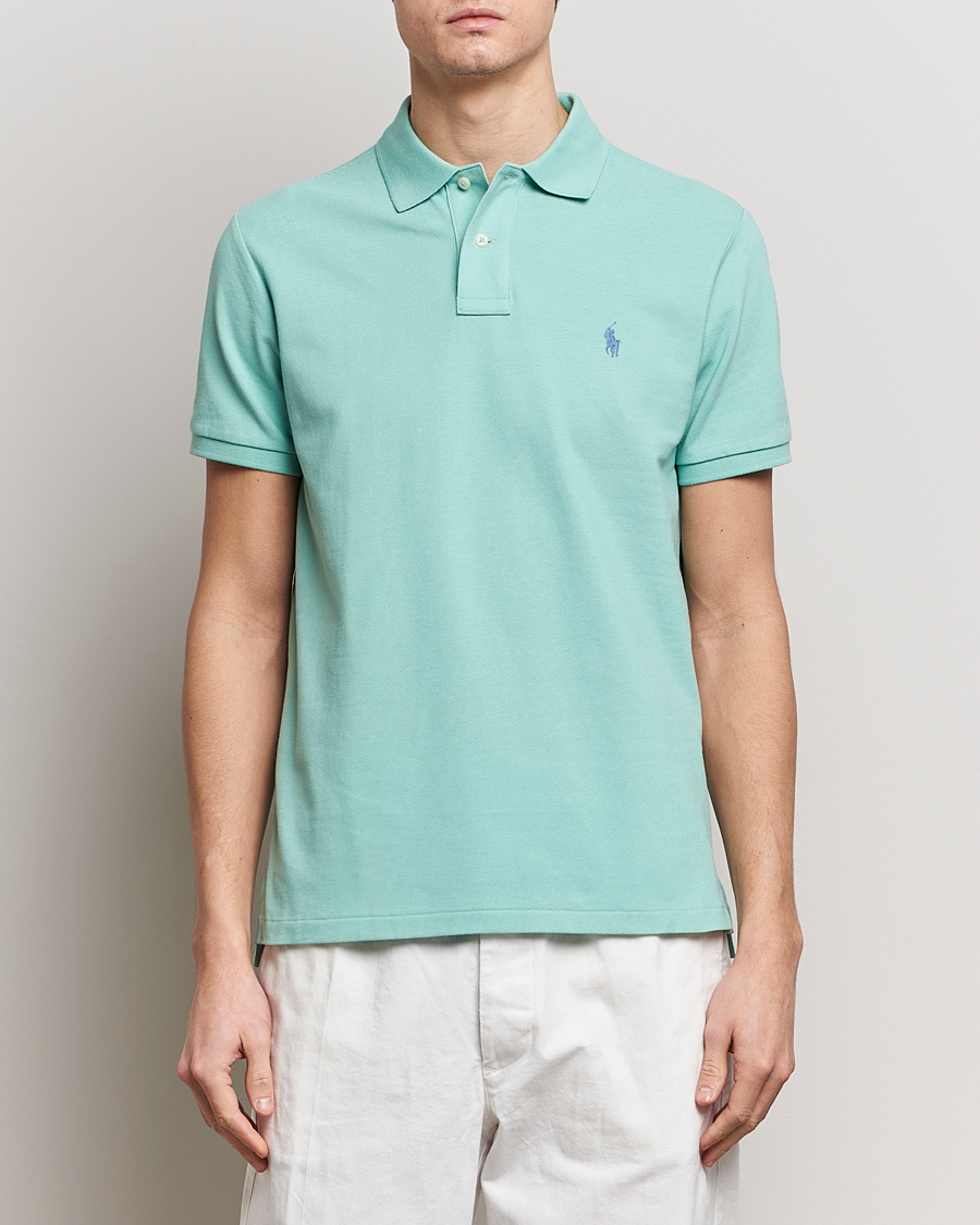 Heren | Poloshirts met korte mouwen | Polo Ralph Lauren | Custom Slim Fit Polo Celadon