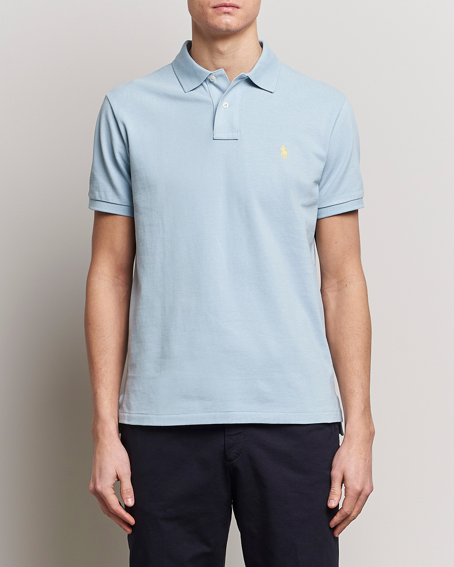 Heren | Poloshirts met korte mouwen | Polo Ralph Lauren | Custom Slim Fit Polo Alpine Blue