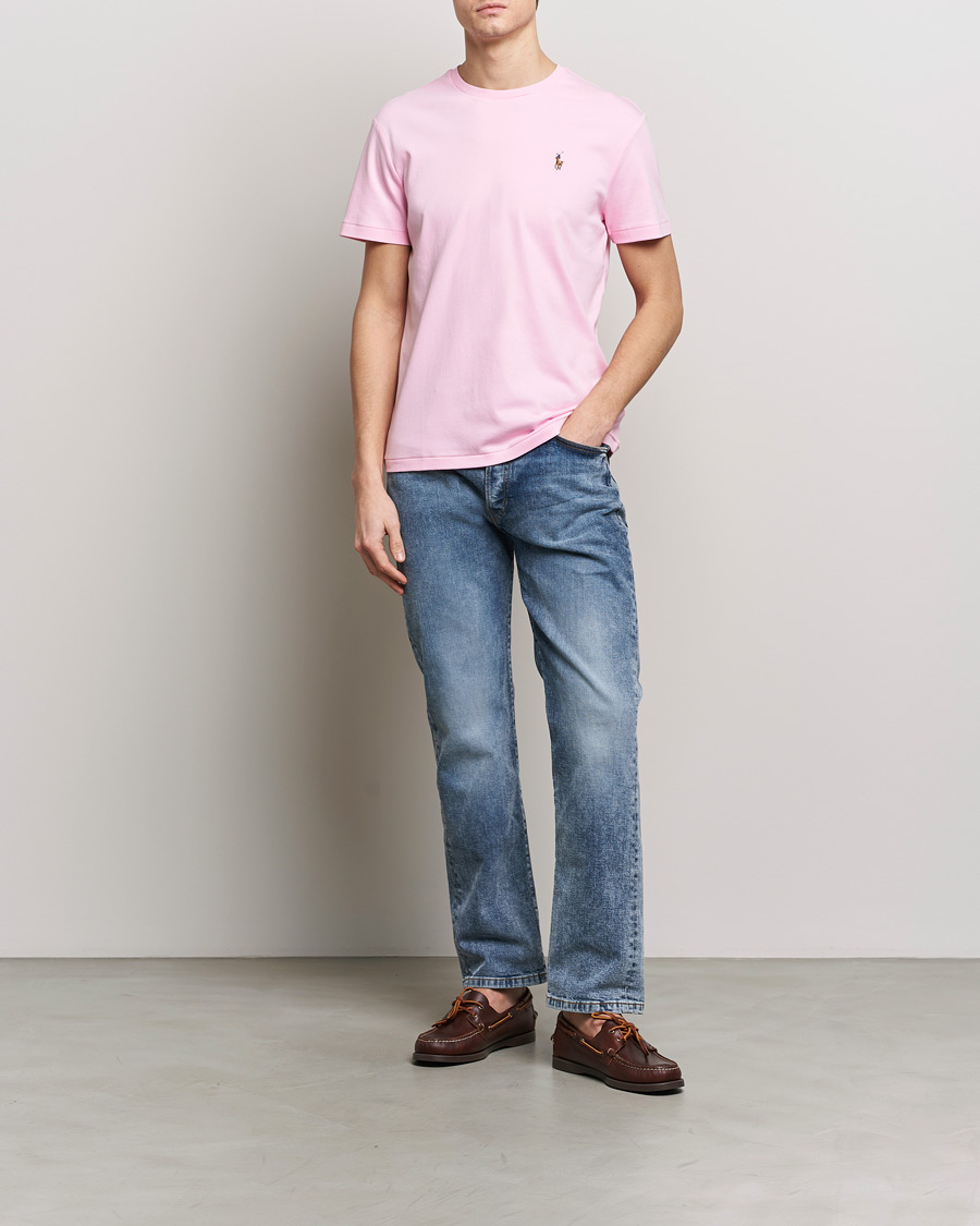 Heren | T-shirts | Polo Ralph Lauren | Luxury Pima Cotton Crew Neck T-Shirt Caramel Pink