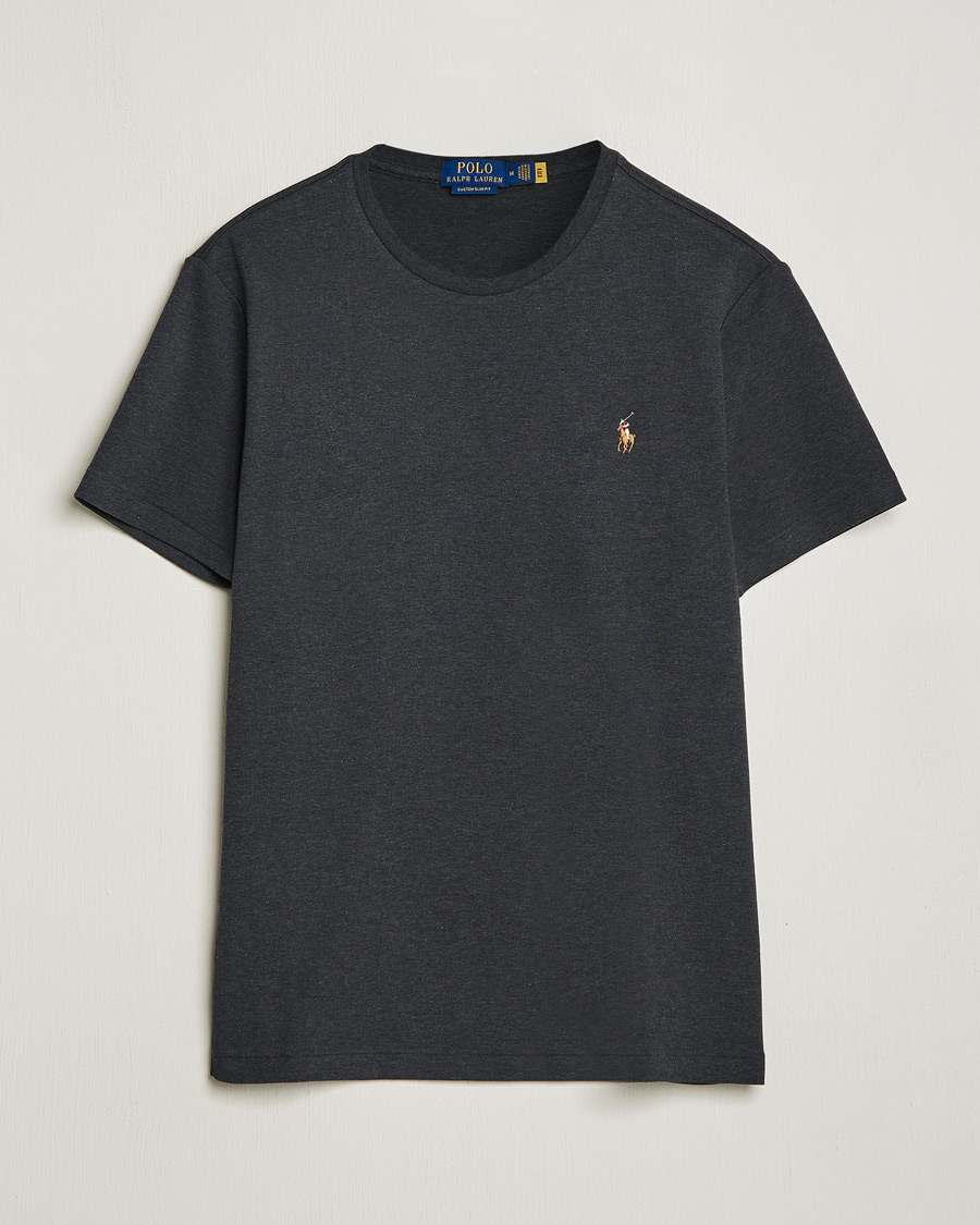 Heren | T-shirts | Polo Ralph Lauren | Luxury Pima Cotton Crew Neck T-Shirt Black Heather