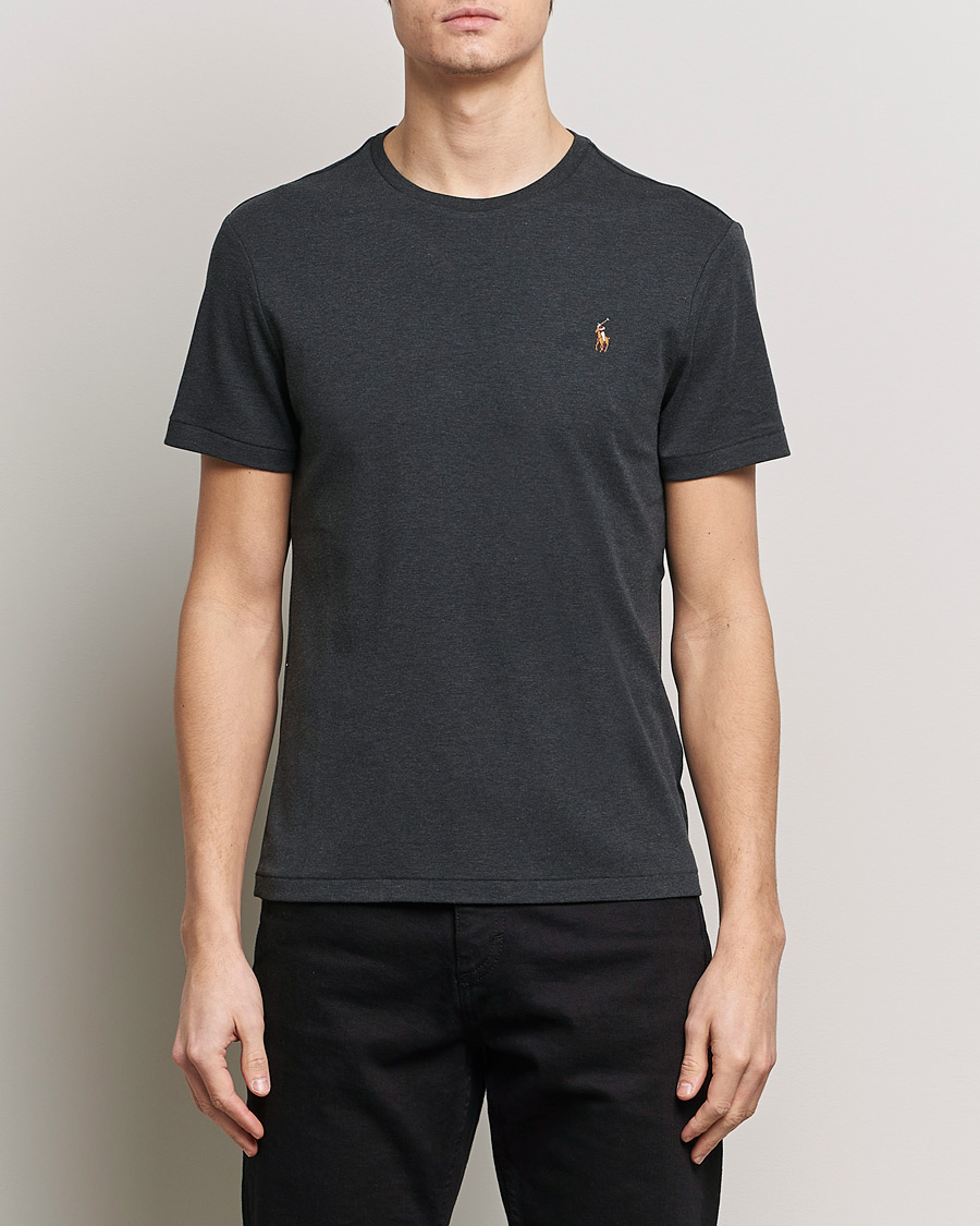 Heren |  | Polo Ralph Lauren | Luxury Pima Cotton Crew Neck T-Shirt Black Heather