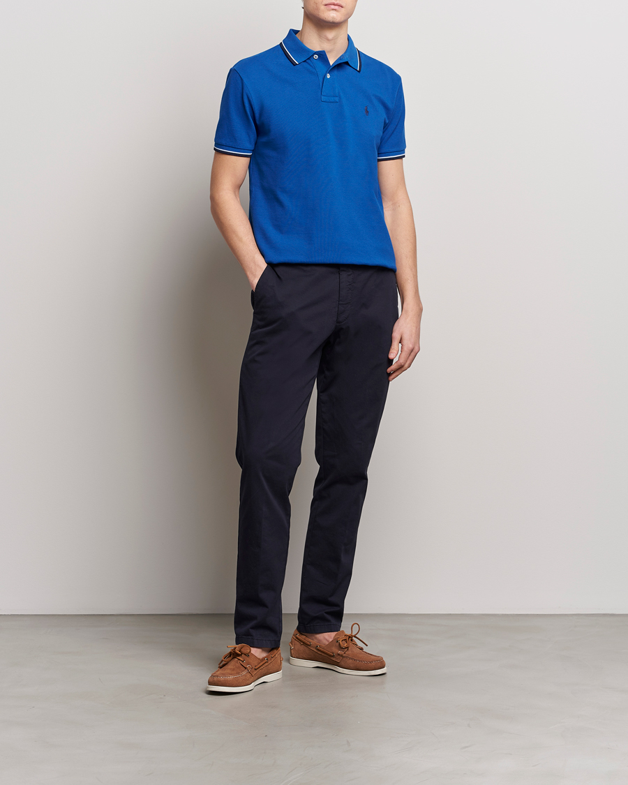 Heren | Polo's | Polo Ralph Lauren | Custom Slim Fit Tipped Polo Heritage Blue