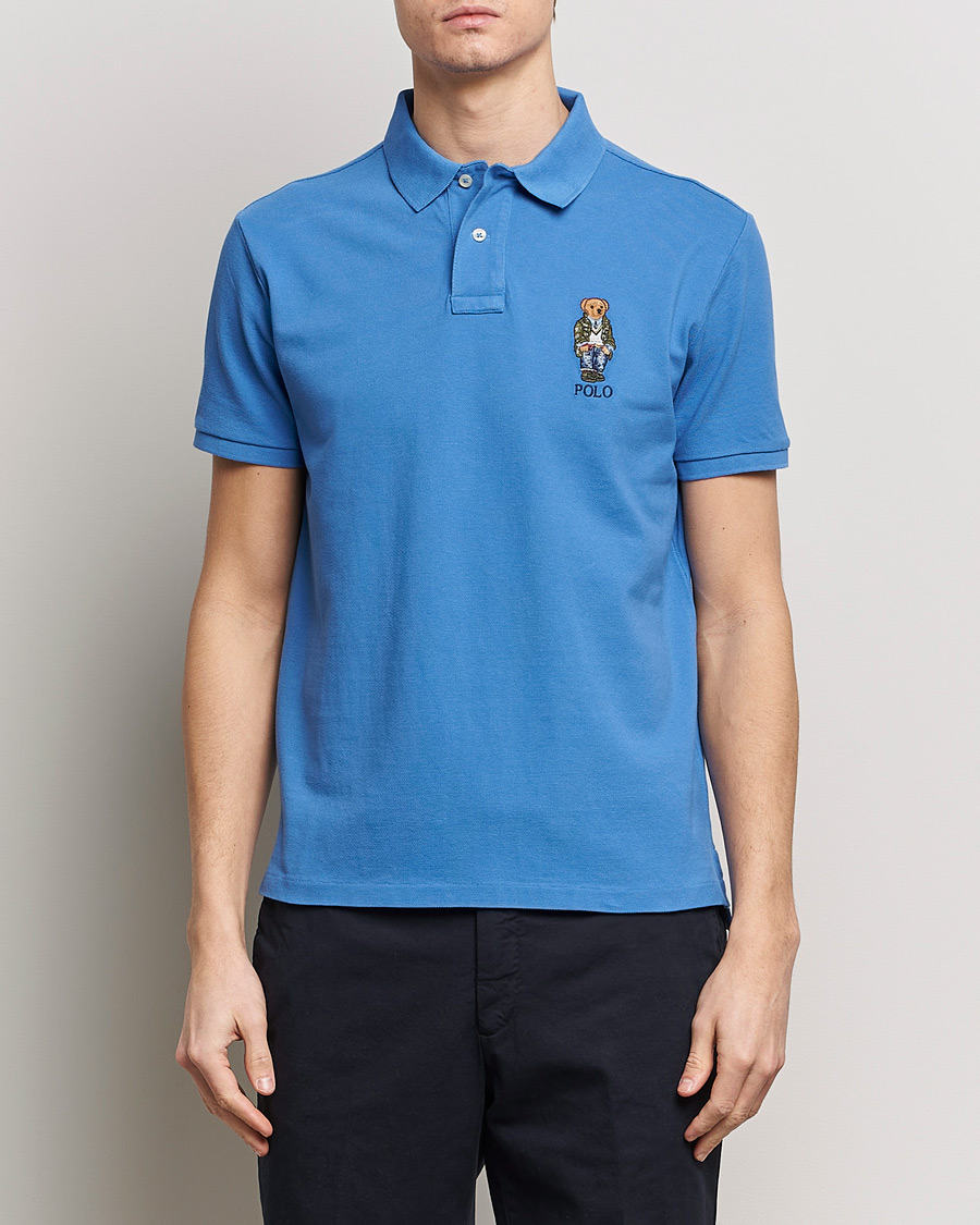 Heren | Polo's | Polo Ralph Lauren | Custom Slim Fit Heritage Bear Polo New England Blue