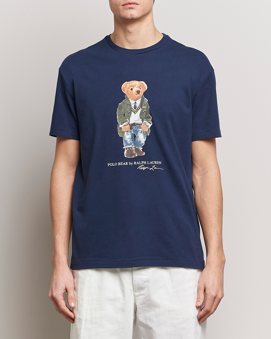 Heren |  | Polo Ralph Lauren | Printed Bear Crew Neck T-Shirt Newport Navy