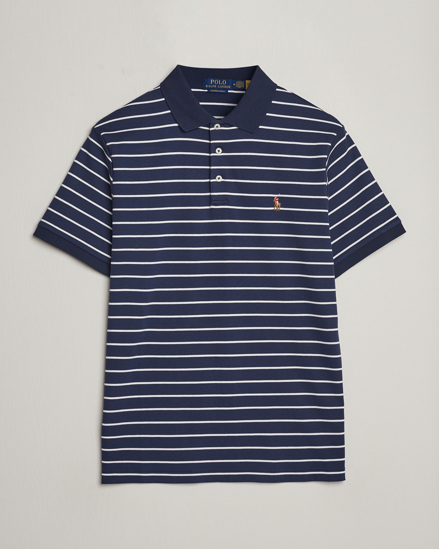 Heren | Polo's | Polo Ralph Lauren | Luxury Pima Cotton Striped Polo Refined Navy/White