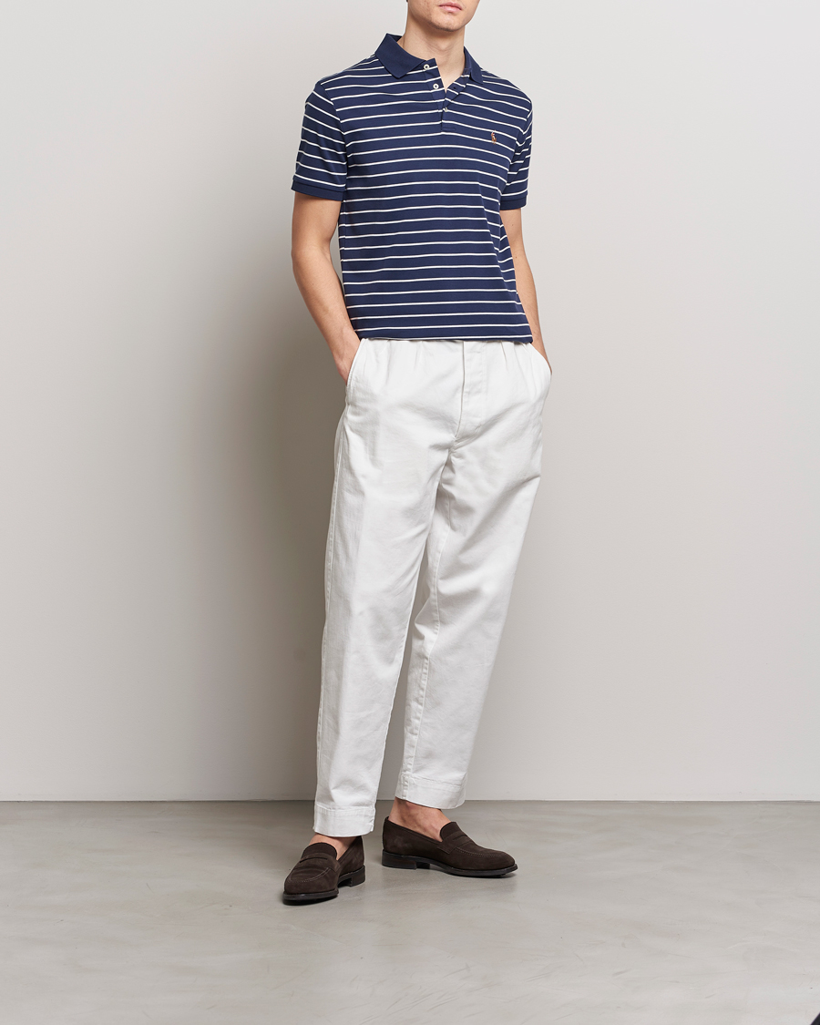 Heren | Polo's | Polo Ralph Lauren | Luxury Pima Cotton Striped Polo Refined Navy/White