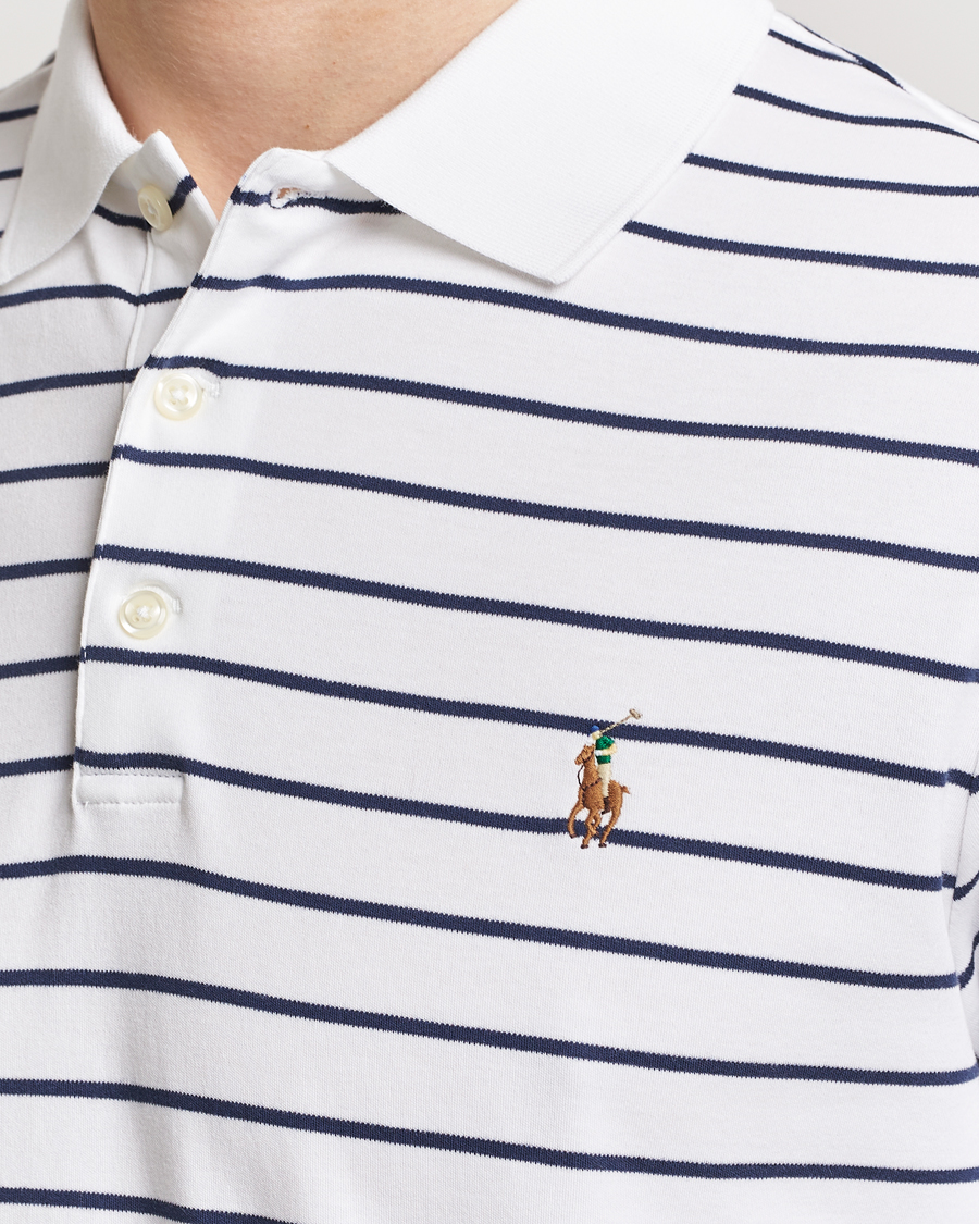 Heren | Polo's | Polo Ralph Lauren | Luxury Pima Cotton Striped Polo White/Refined Navy