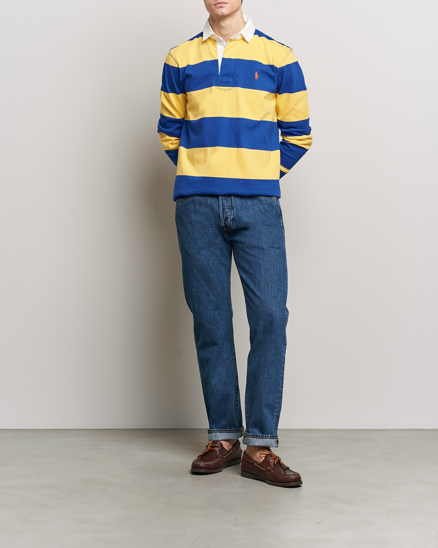 Heren | Truien | Polo Ralph Lauren | Jersey Striped Rugger Chrome Yellow/Cruise Royal