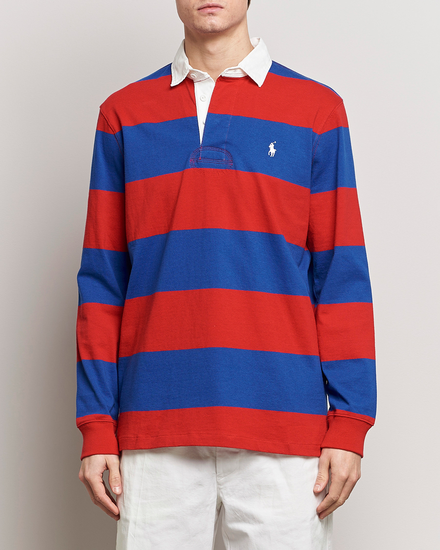 Heren | Rugbyshirts | Polo Ralph Lauren | Jersey Striped Rugger Red/Rugby Royal
