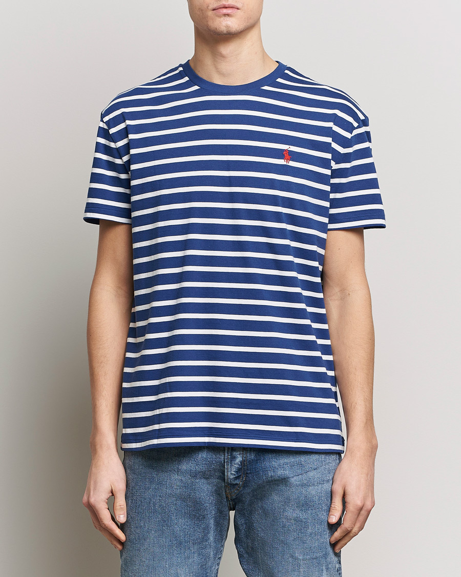 Heren | T-shirts met korte mouwen | Polo Ralph Lauren | Crew Neck Striped T-Shirt Beach Royal/White