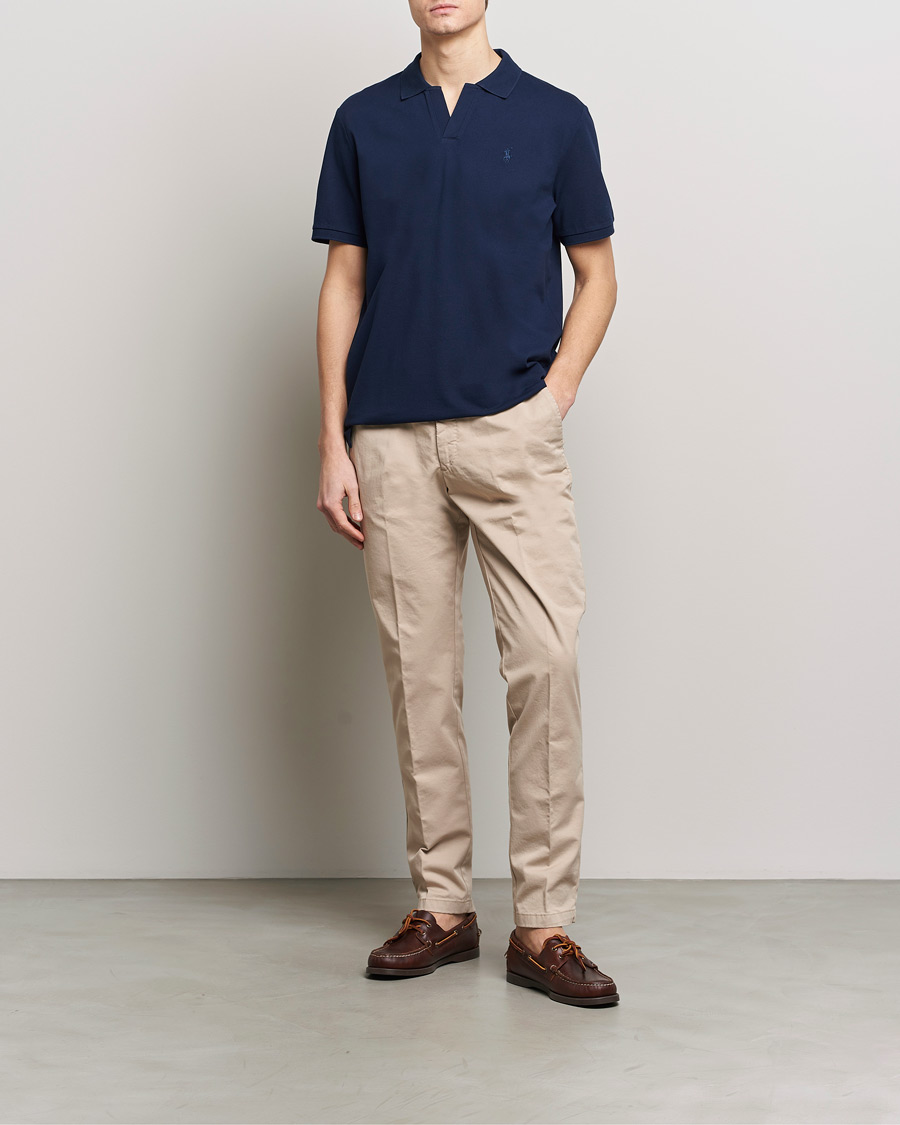 Heren | Polo's | Polo Ralph Lauren | Classic Fit Open Collar Stretch Polo Refined Navy