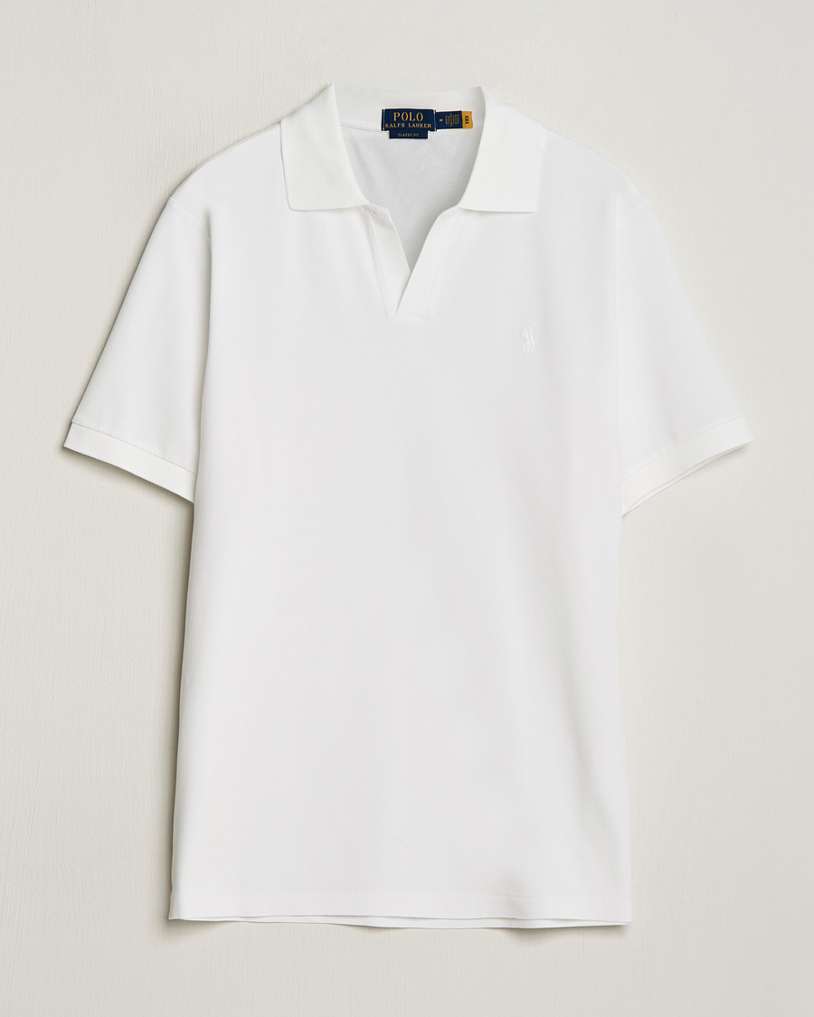 Heren | Polo's | Polo Ralph Lauren | Classic Fit Open Collar Stretch Polo White