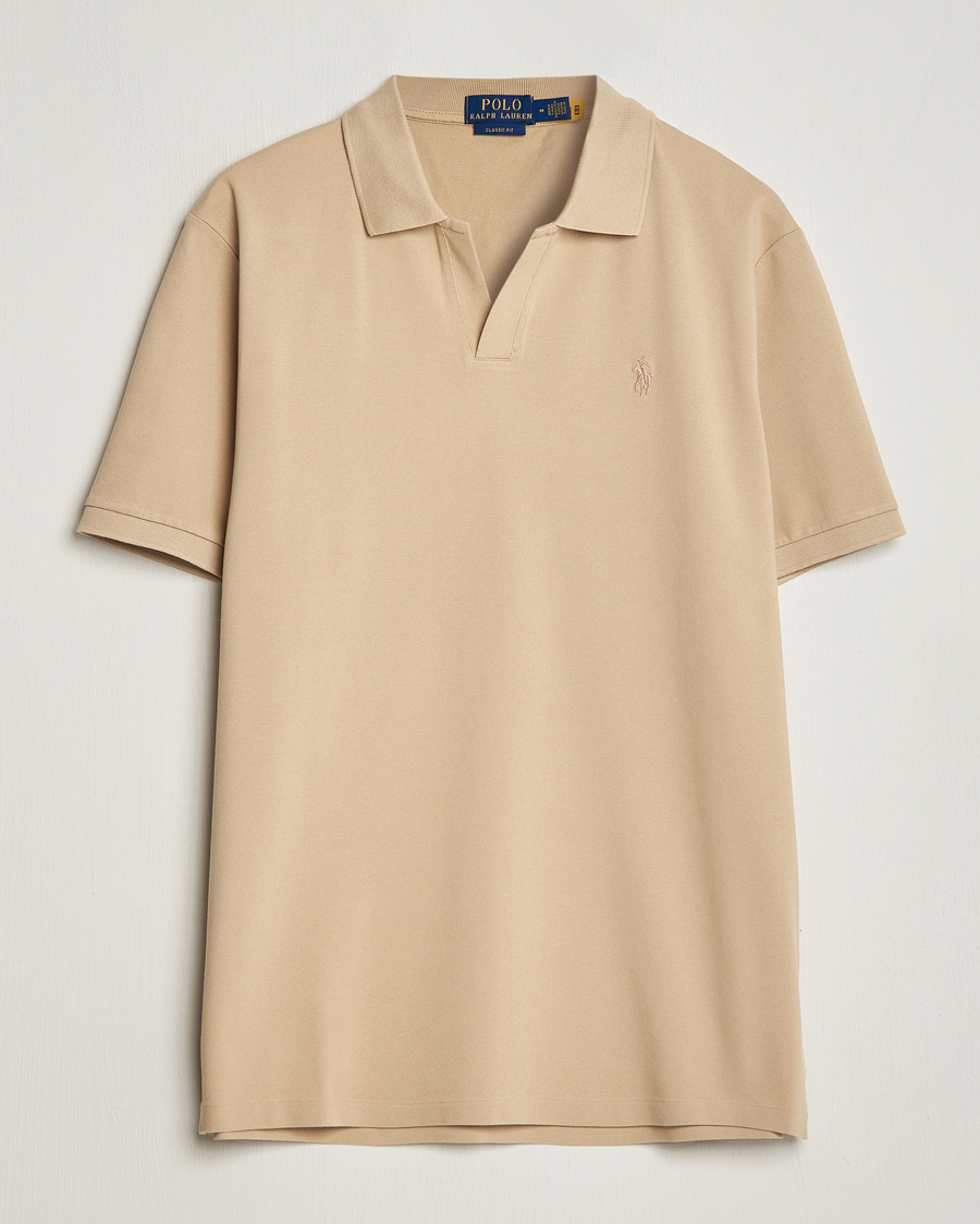 Heren | Polo's | Polo Ralph Lauren | Classic Fit Open Collar Stretch Polo Beige