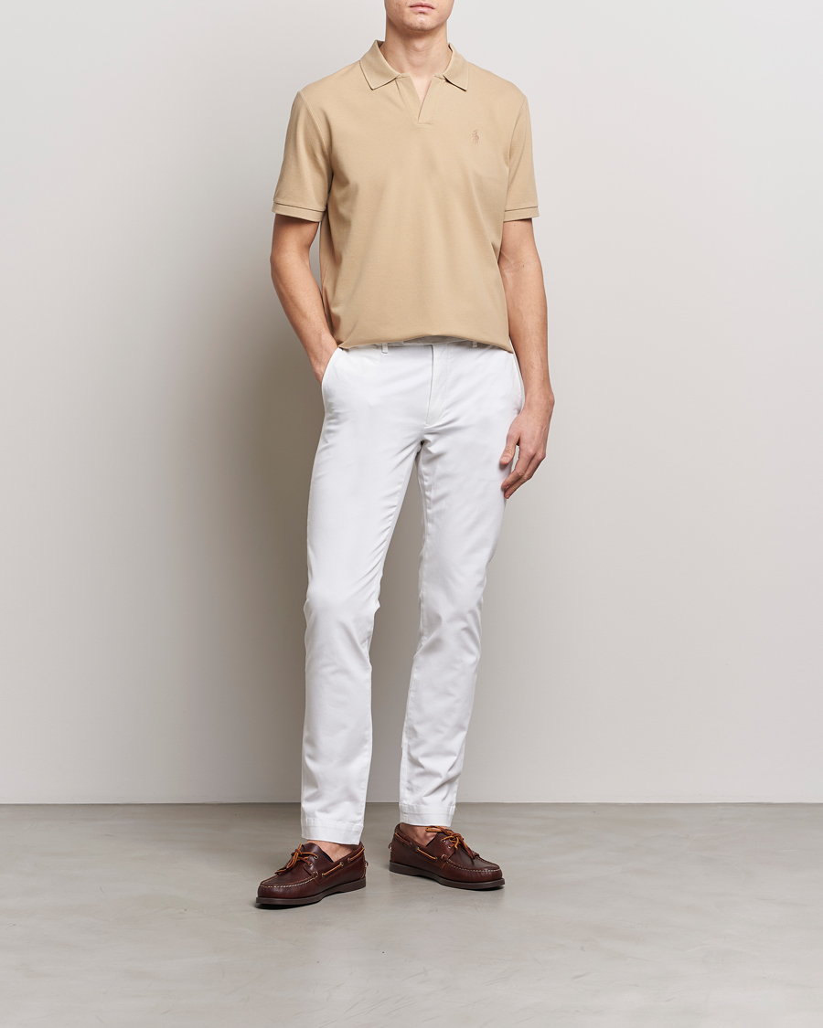 Heren | Polo's | Polo Ralph Lauren | Classic Fit Open Collar Stretch Polo Beige