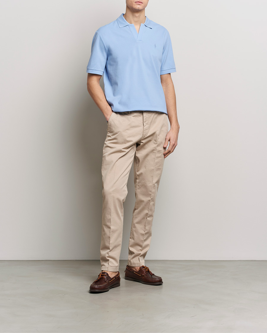 Heren | Polo's | Polo Ralph Lauren | Classic Fit Open Collar Stretch Polo Austin Blue