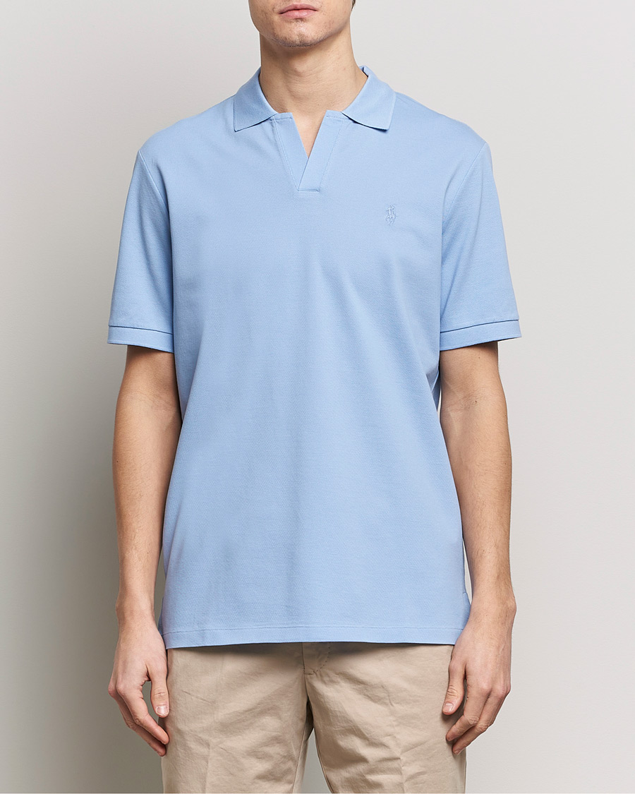 Heren | Poloshirts met korte mouwen | Polo Ralph Lauren | Classic Fit Open Collar Stretch Polo Austin Blue